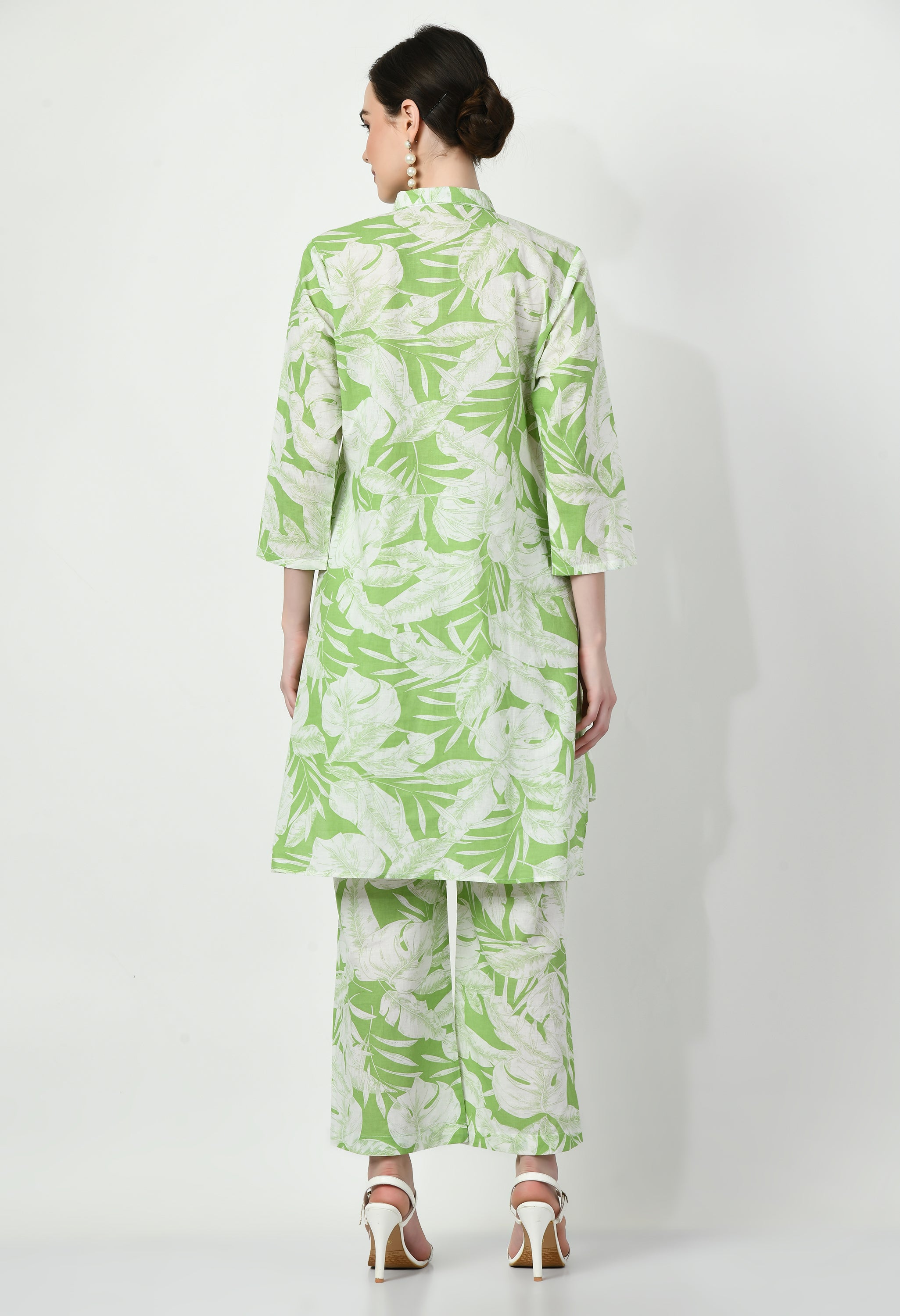 Leaf Print Cotton Kurta Set | Leaf Print Kurta Set