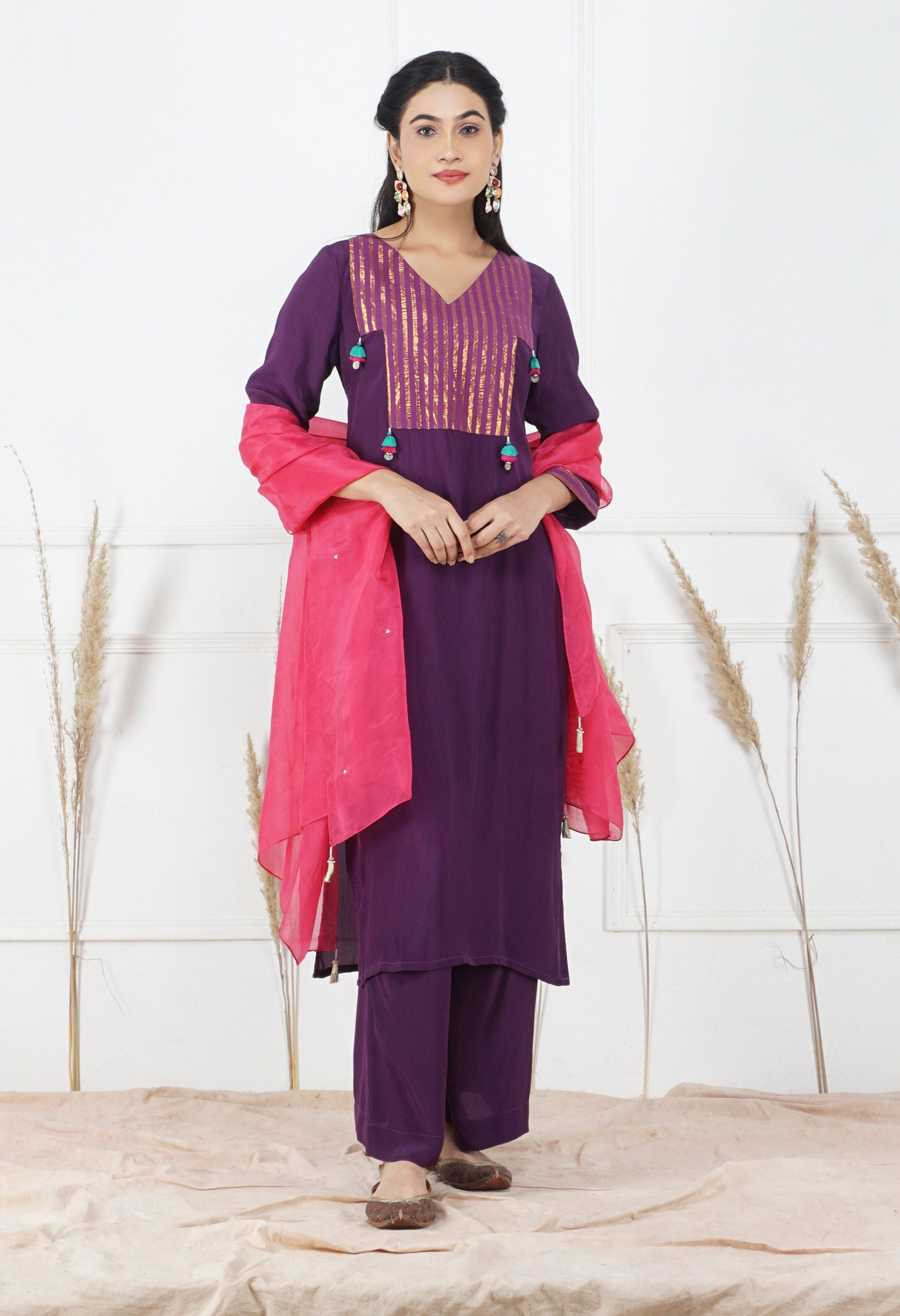 Jamuni Gulab Kurta Set | Purple Kurtas Sets Online