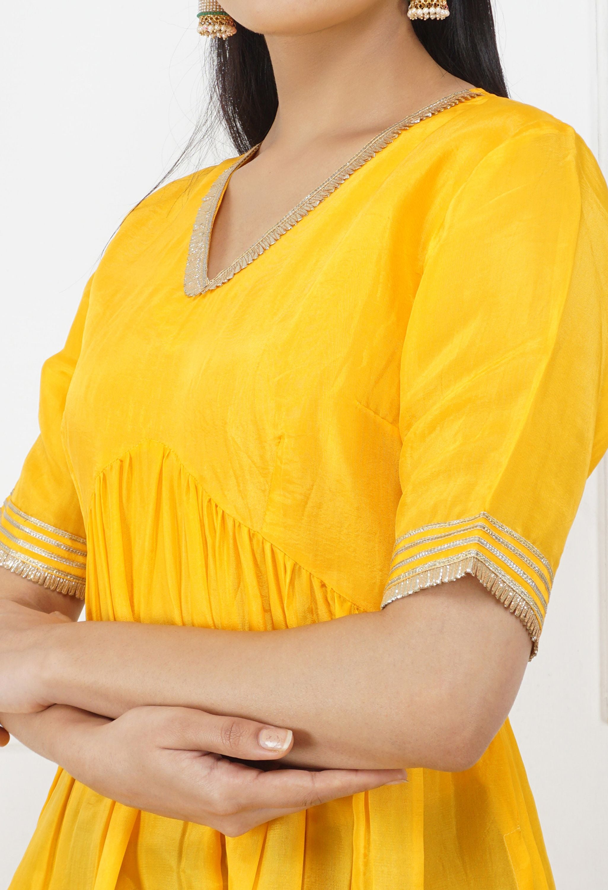 Mango Peela Silk Dupatta Set | Mango Yellow Dupatta