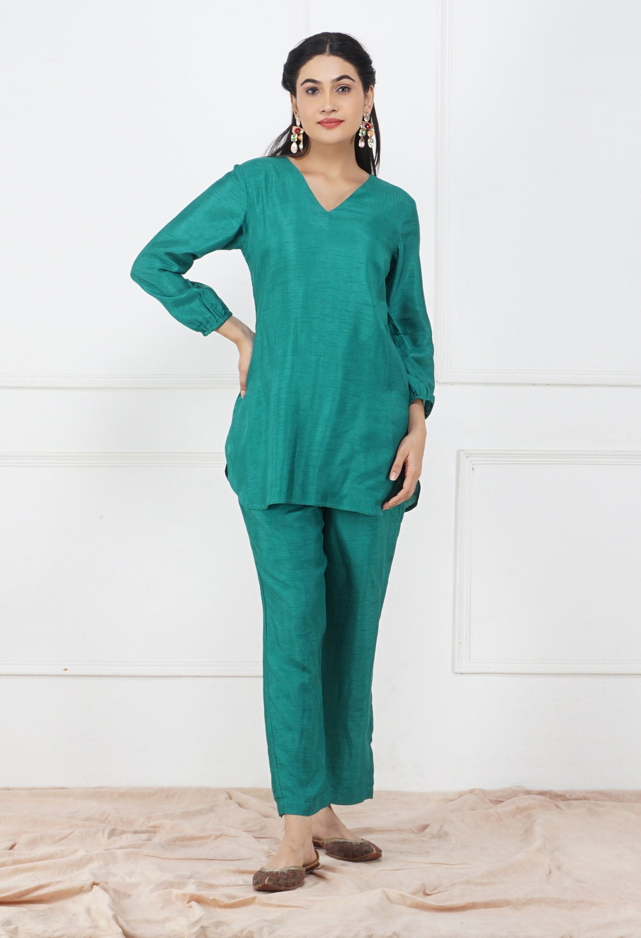 Silk Co Ord Set | Women Silk Clothing Set Online
