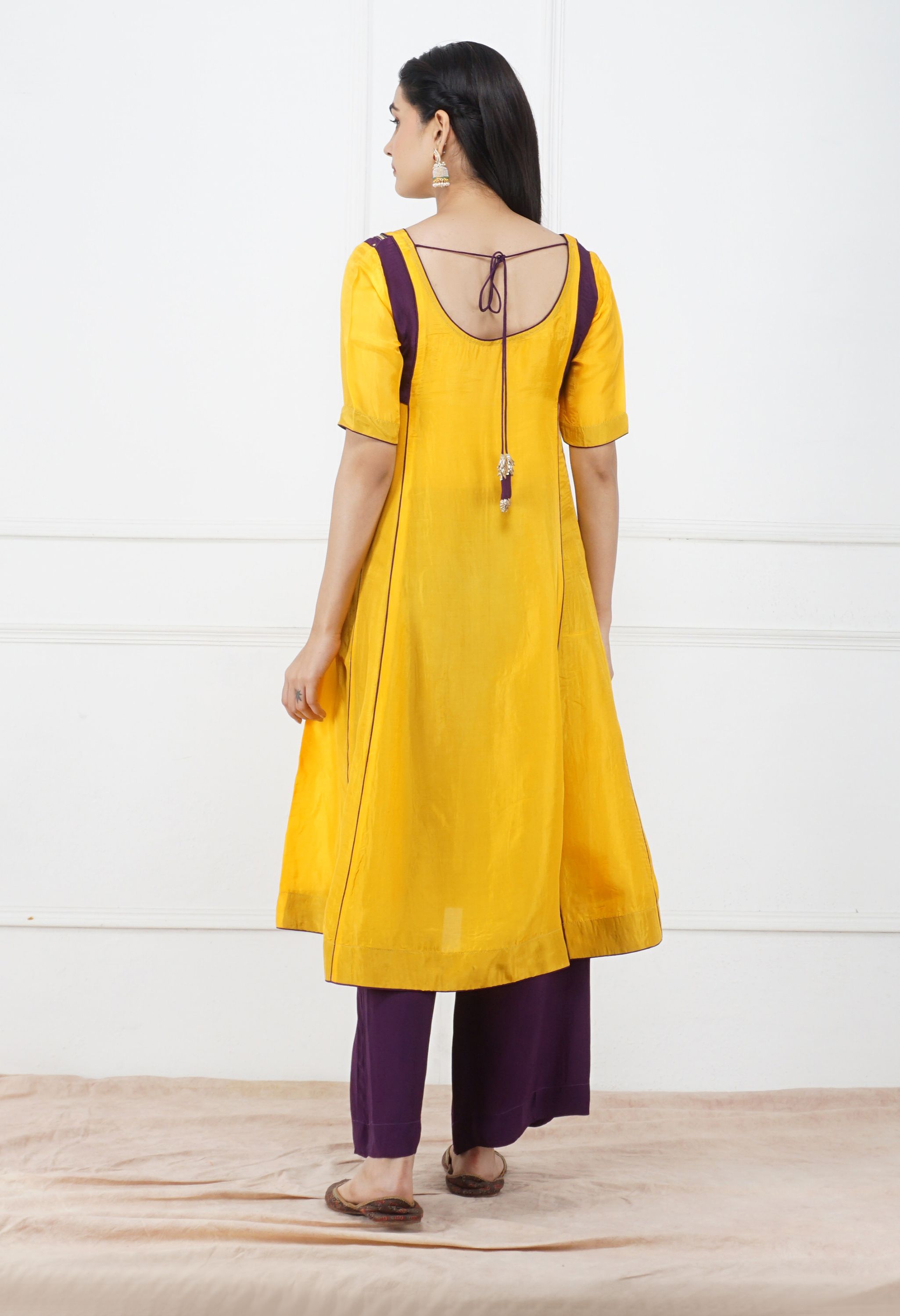 Yellow Silk Kurta Set | Yellow Kurta Sets for Women