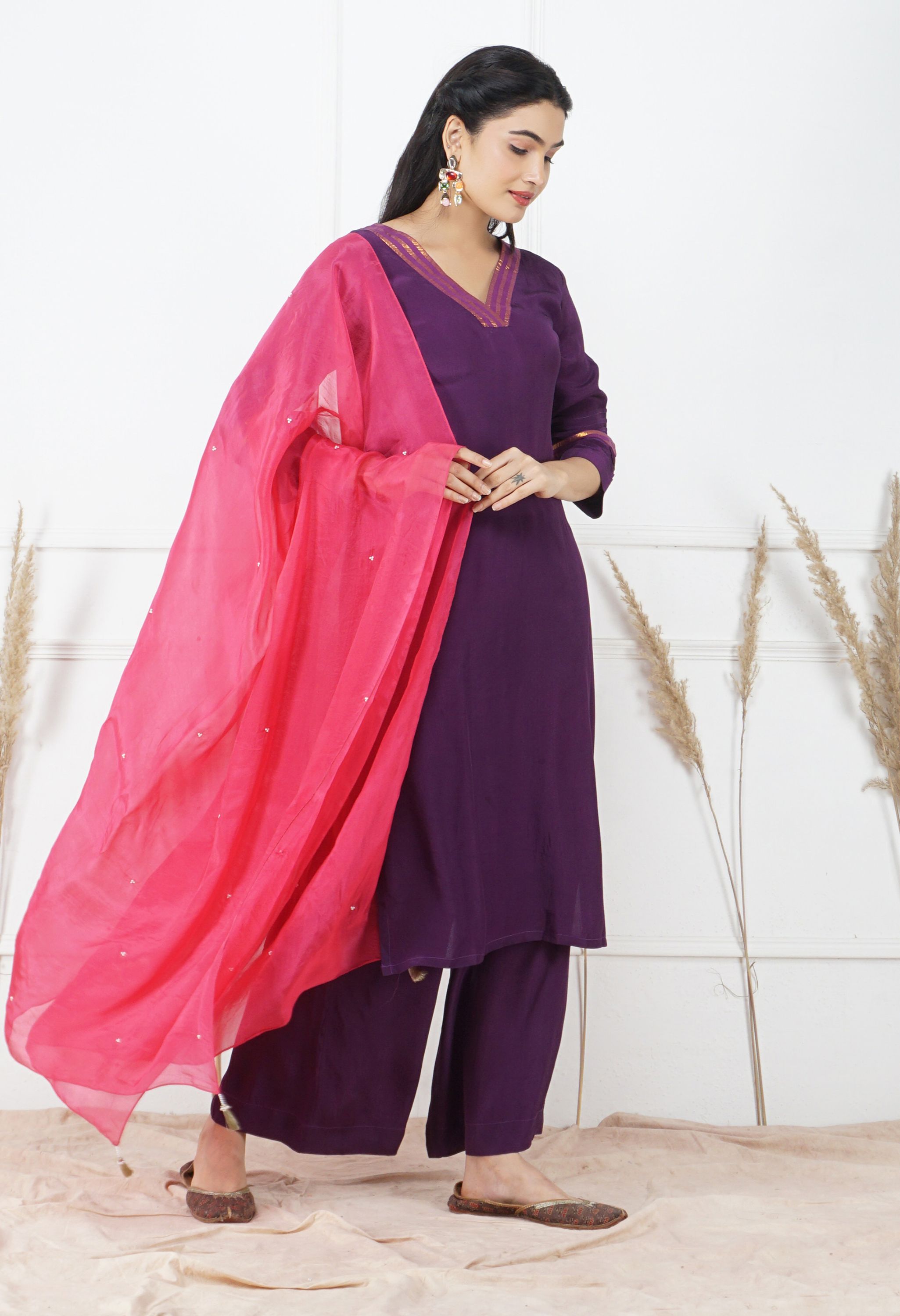 Jamuni Dupatta Set | Purple Womens Ethnic Sets