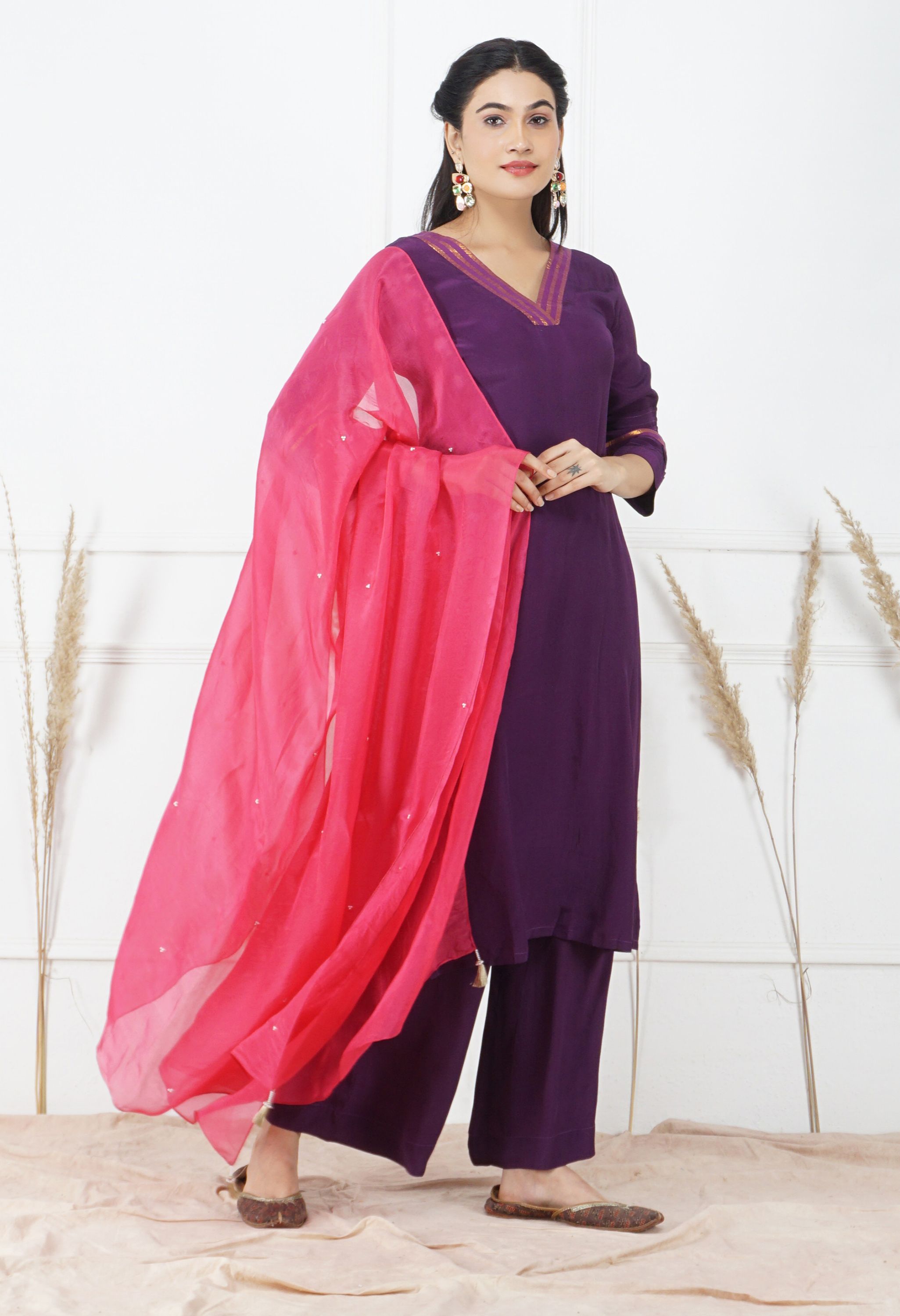 Jamuni Dupatta Set | Purple Womens Ethnic Sets