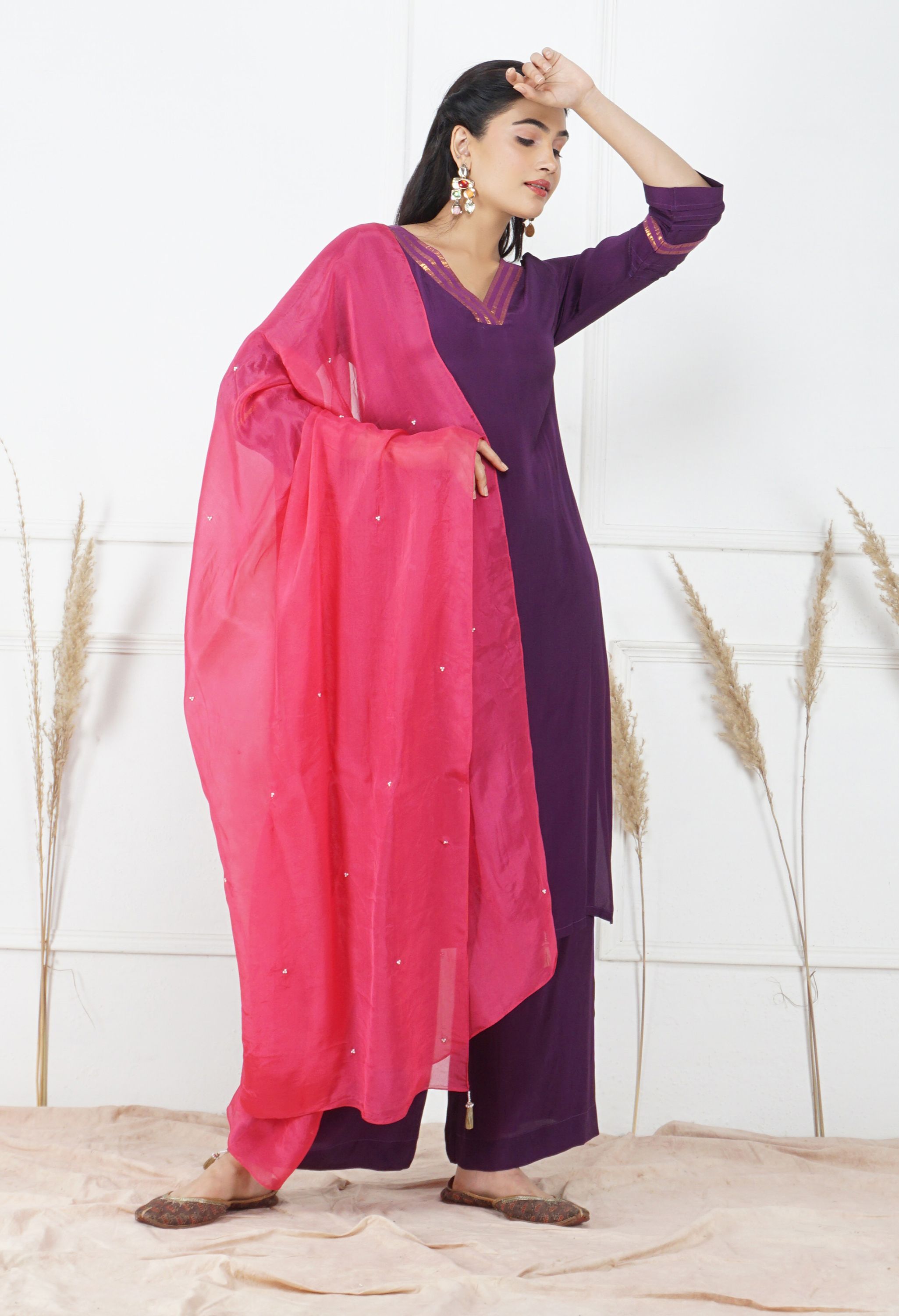 Jamuni Dupatta Set | Purple Womens Ethnic Sets