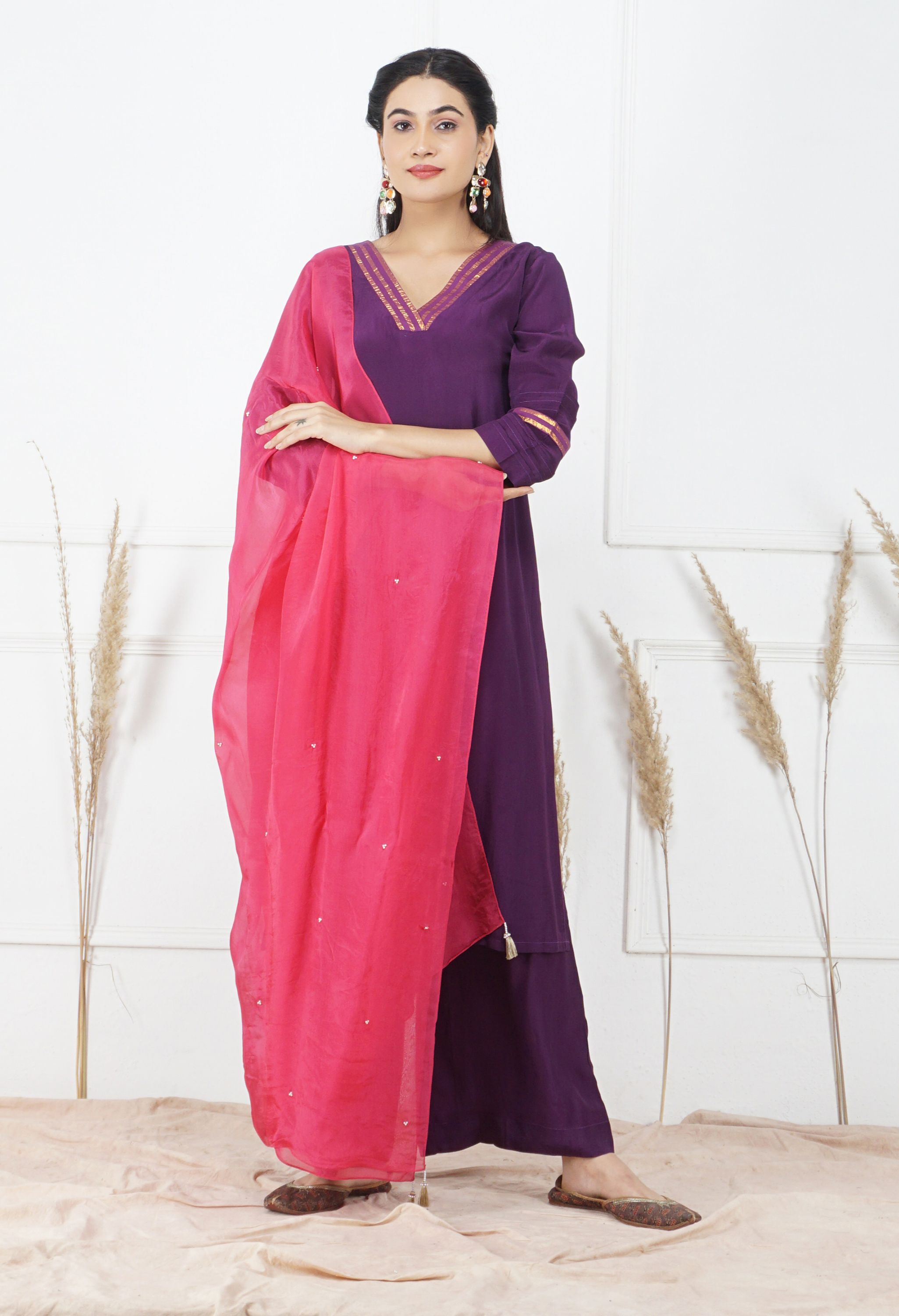 Jamuni Dupatta Set | Purple Womens Ethnic Sets