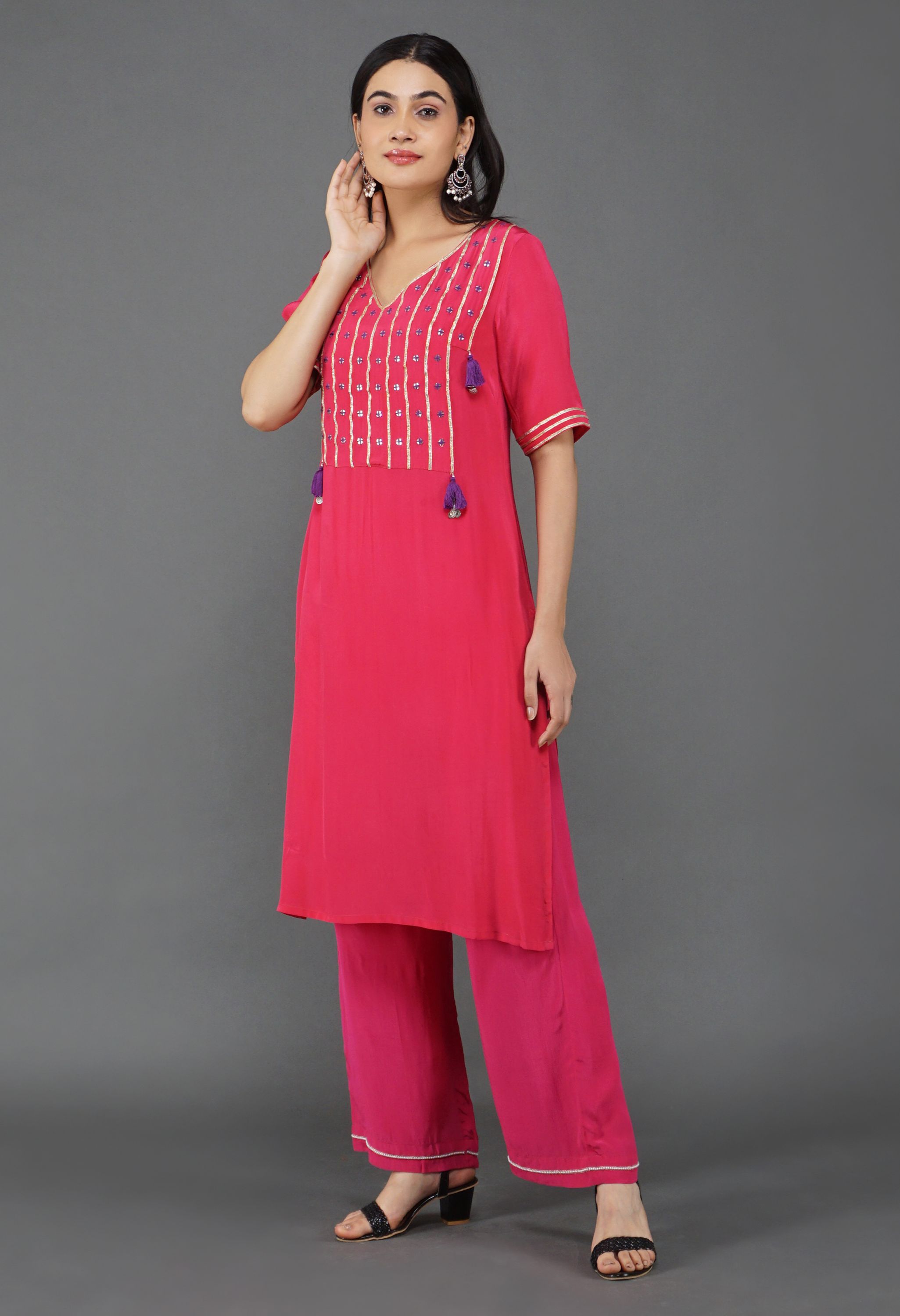 Ethnic Crepe Kurta Set | Crepe Womens Ethnic Sets