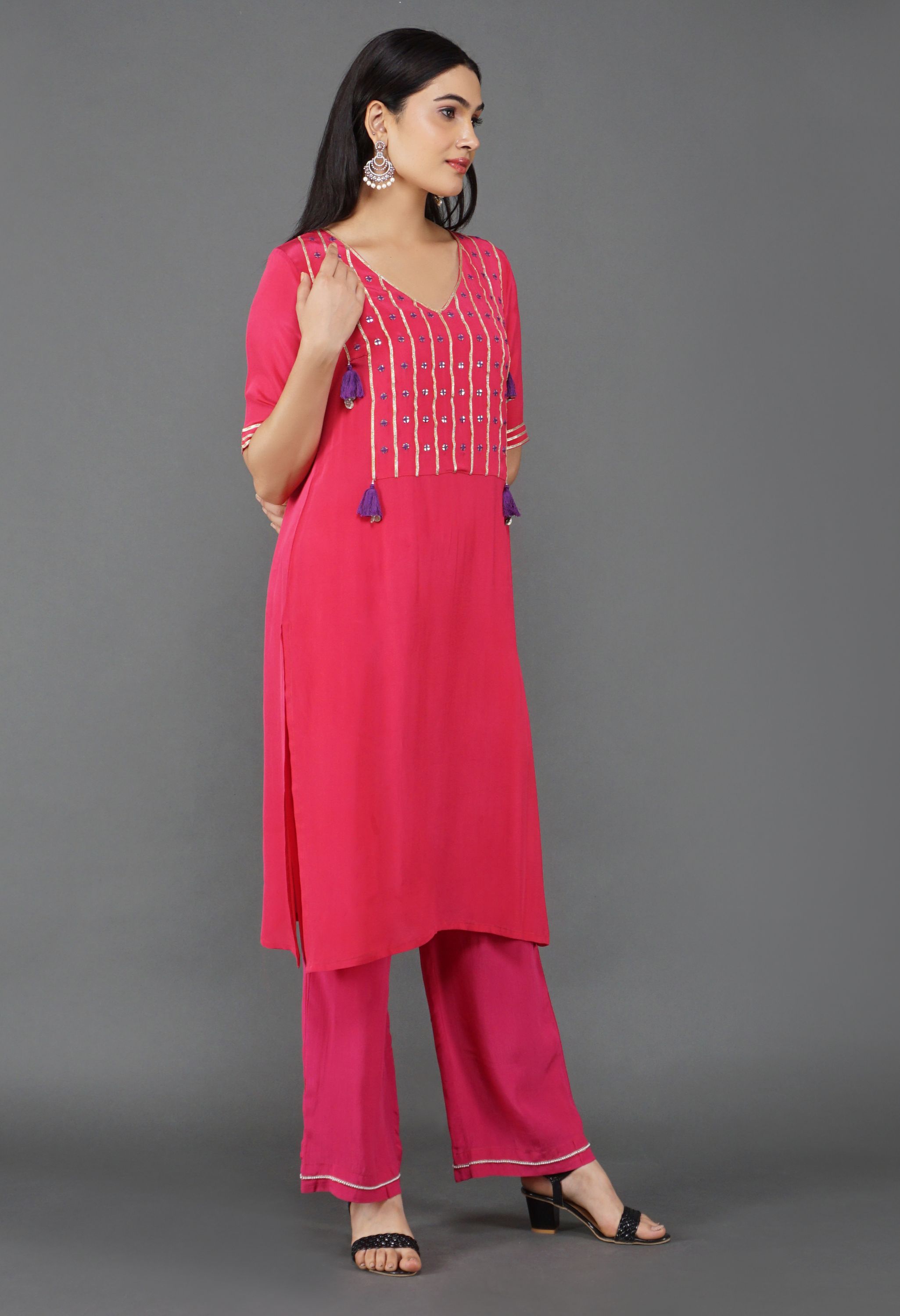 Ethnic Crepe Kurta Set | Crepe Womens Ethnic Sets