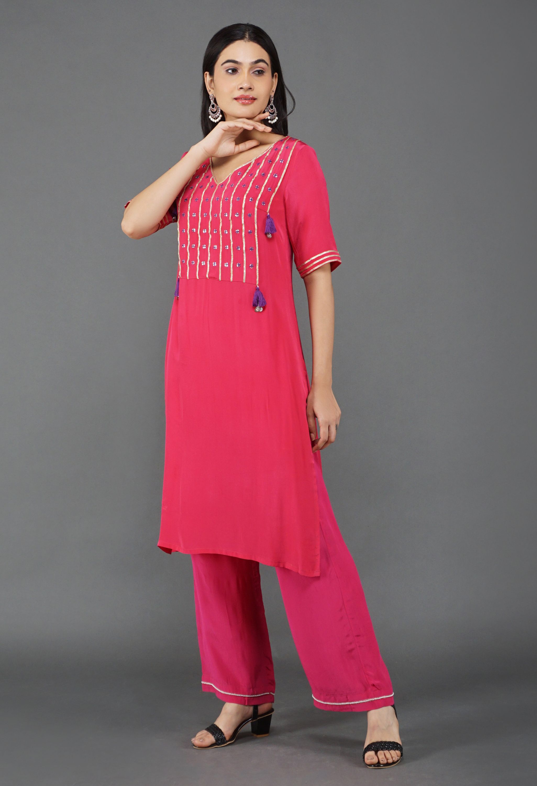 Ethnic Crepe Kurta Set | Crepe Womens Ethnic Sets