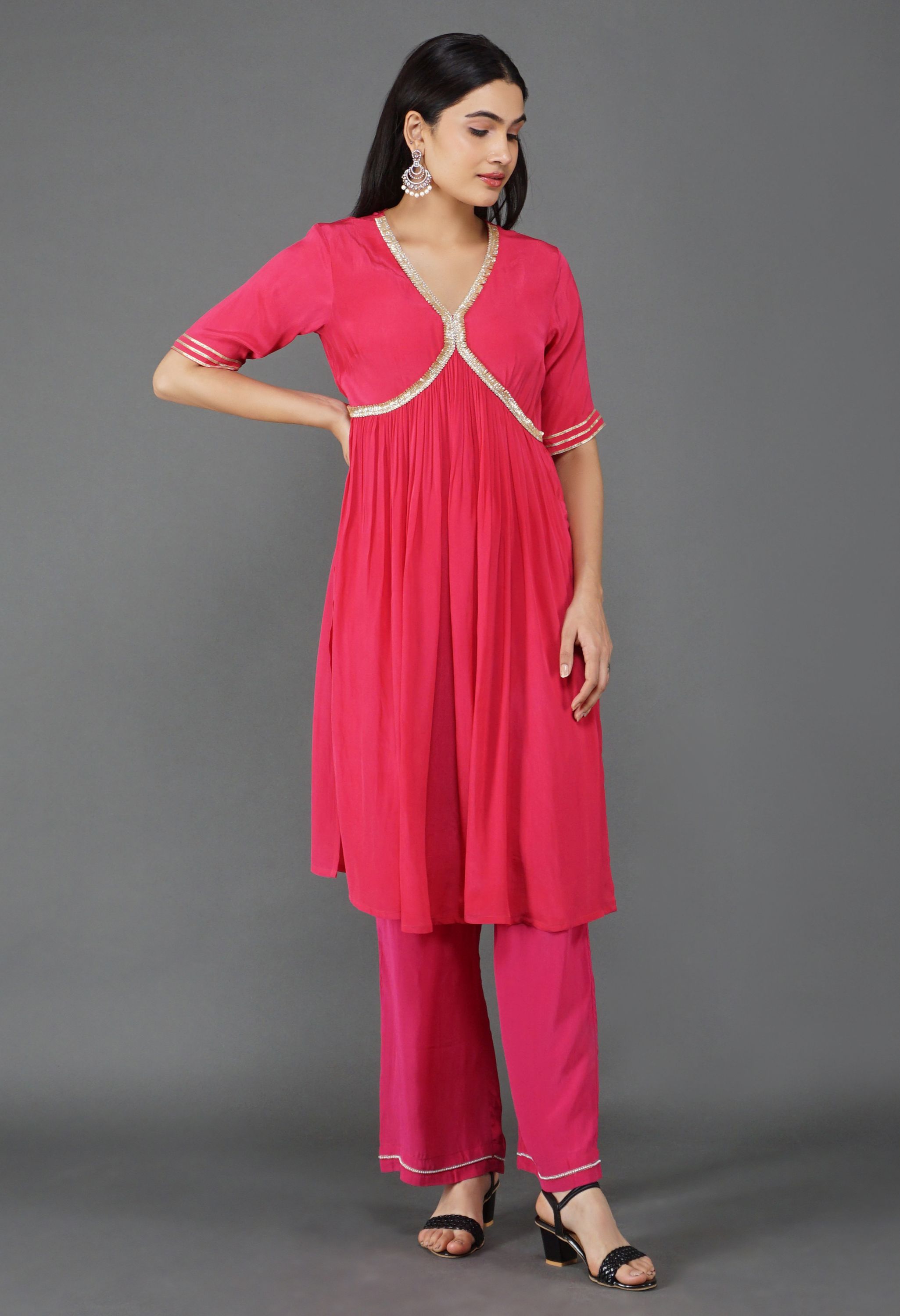 Aaliya Crepe Kurta Set | Crepe Kurta Set Online for Women