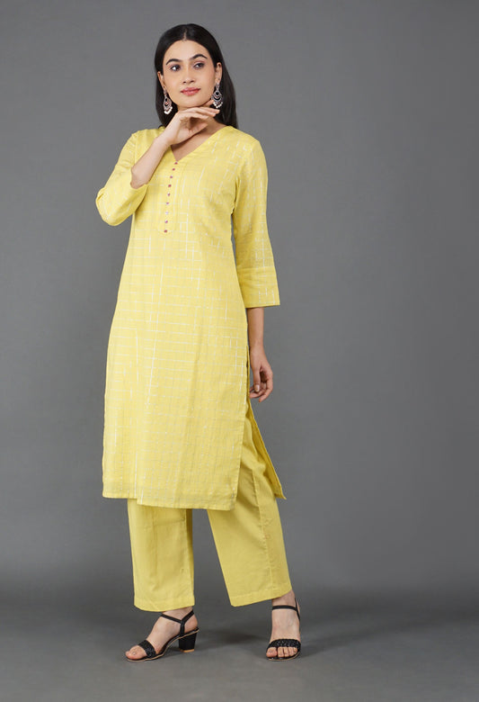 lime-yellow-lurex-kurta-set-|-yellow-lurex-kurta-set