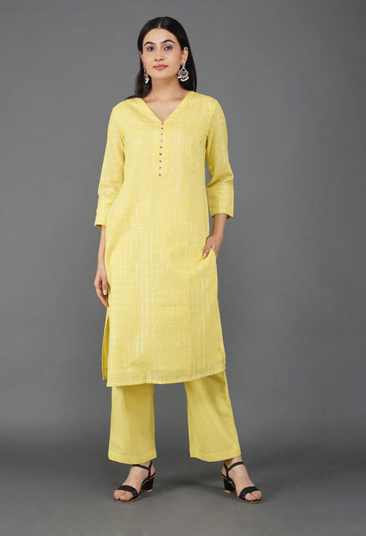 lime-yellow-lurex-kurta-set-|-yellow-lurex-kurta-set