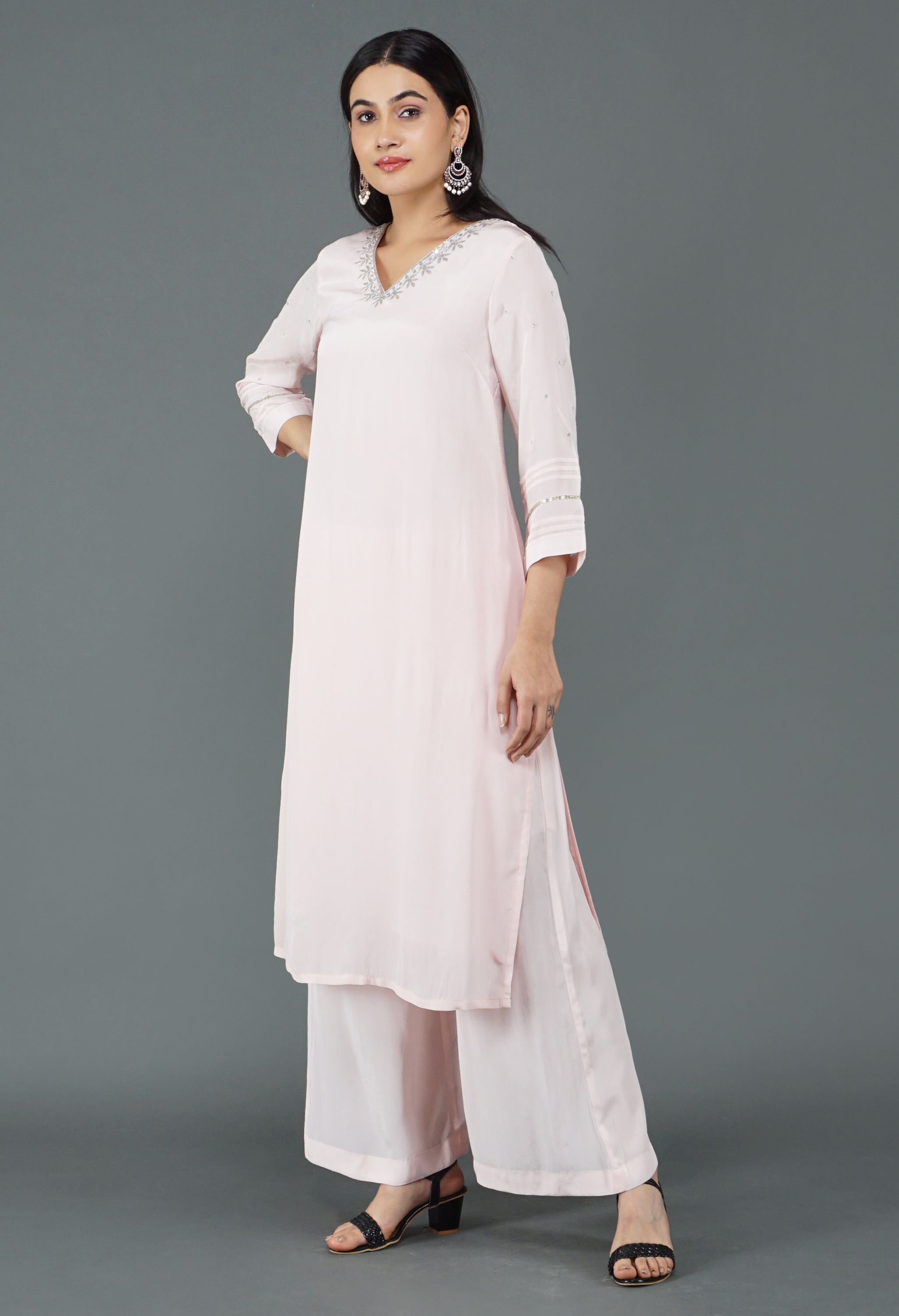 Soft Pink Dupatta Set | Pink Dupatta Kurtas Sets