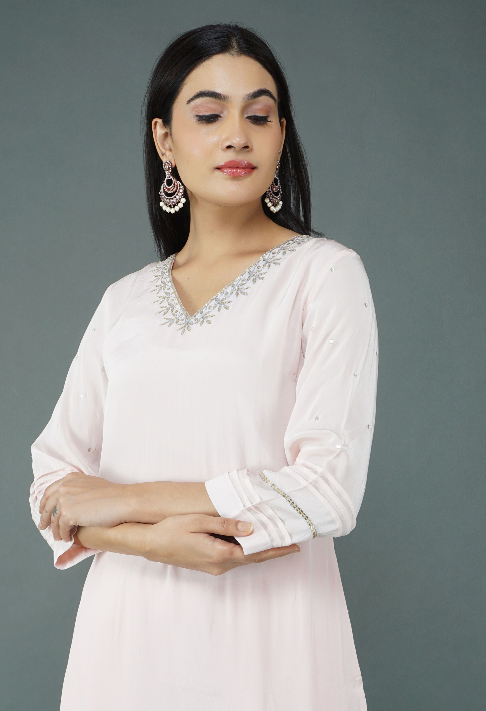 Soft Pink Dupatta Set | Pink Dupatta Kurtas Sets