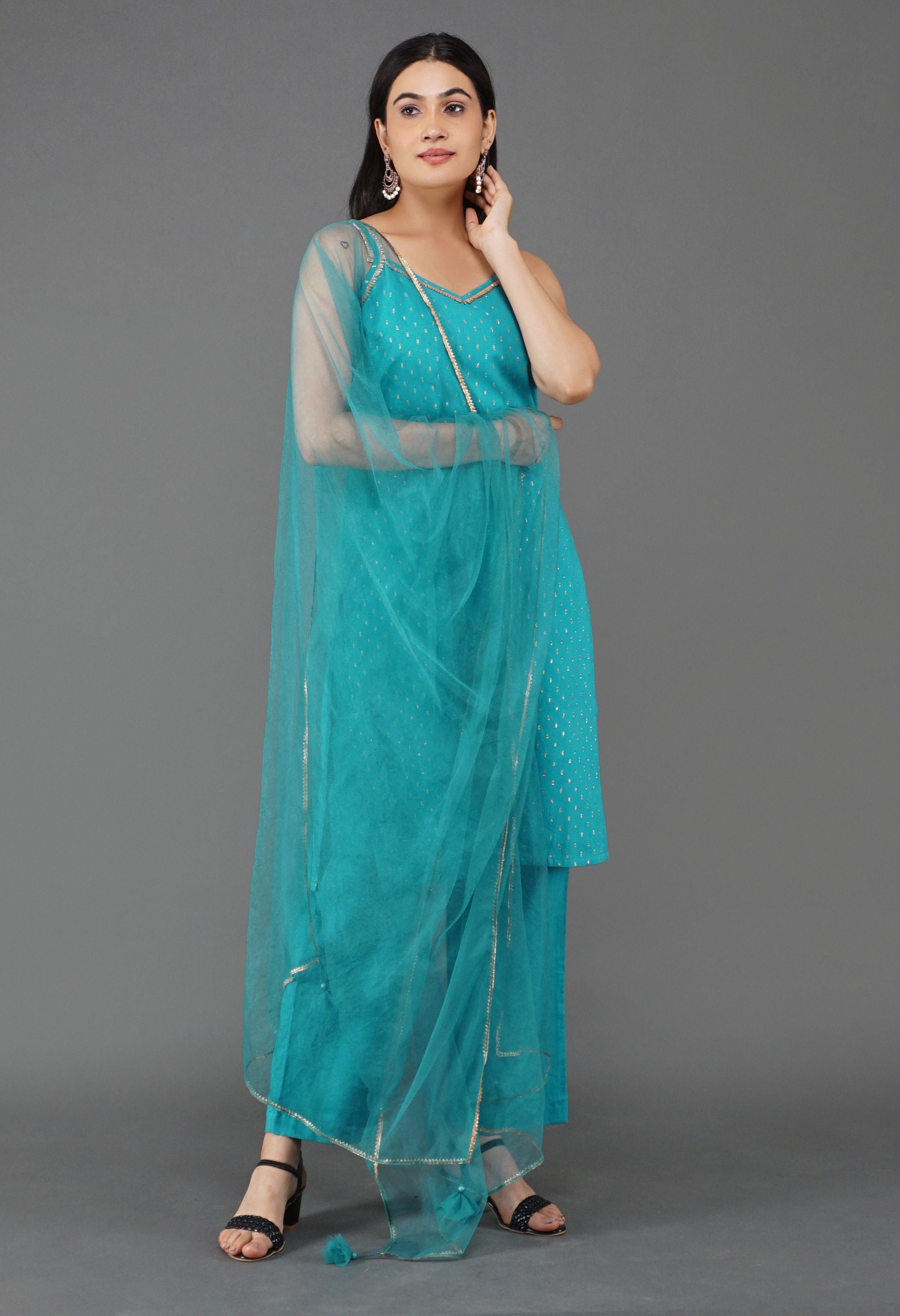 Cotton Lurex Kurta Set | Cotton Lurex Kurta Set