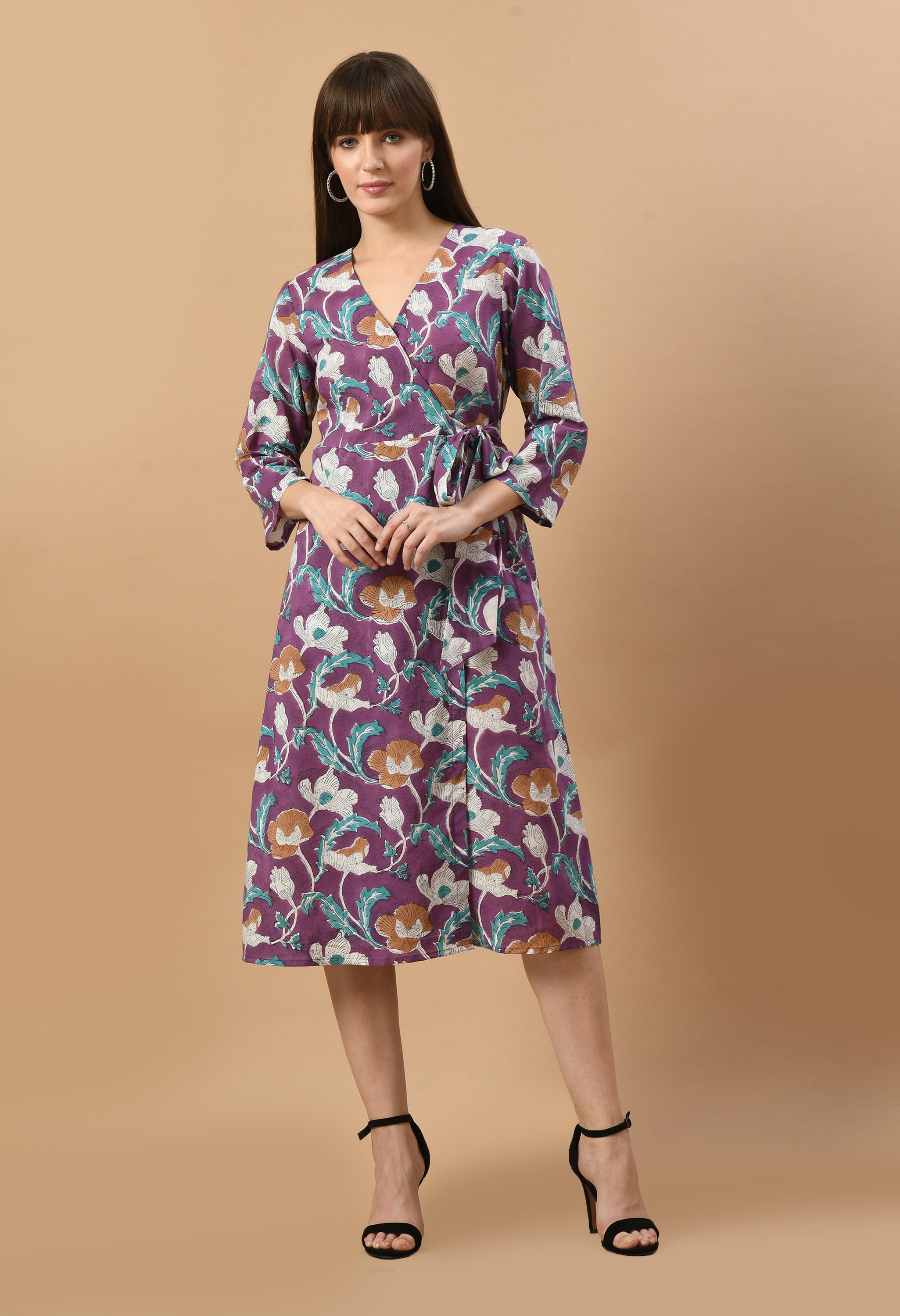 angrakha-hand block-cotton-dress