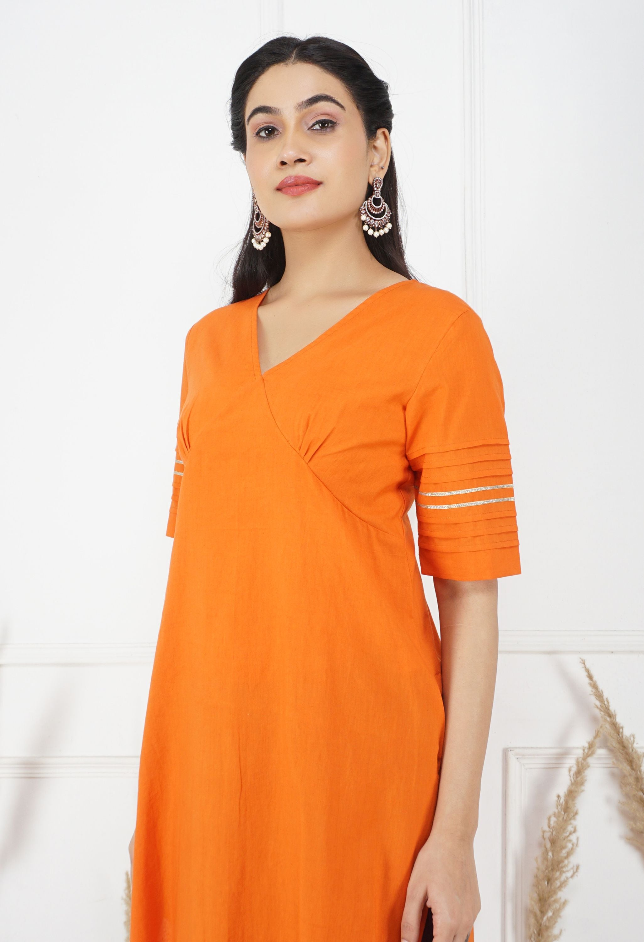 Narangi Dupatta Set | Orange Cotton Kurta Set