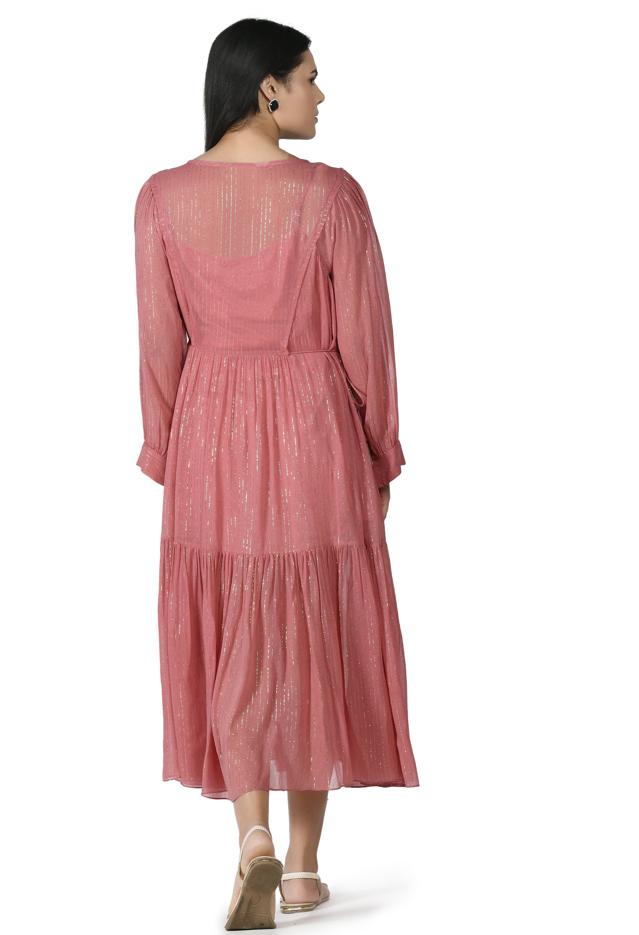 LUREX FLARED DRESS