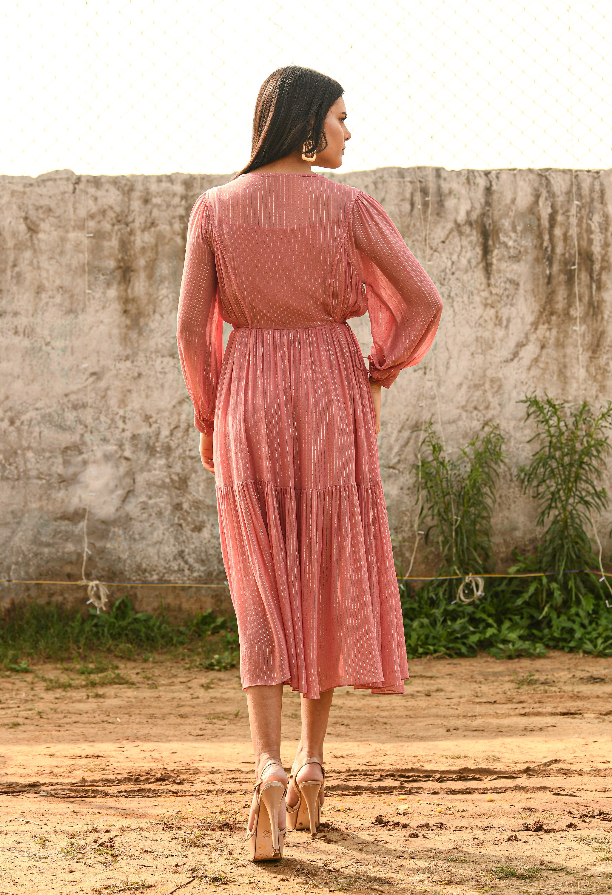 LUREX FLARED DRESS