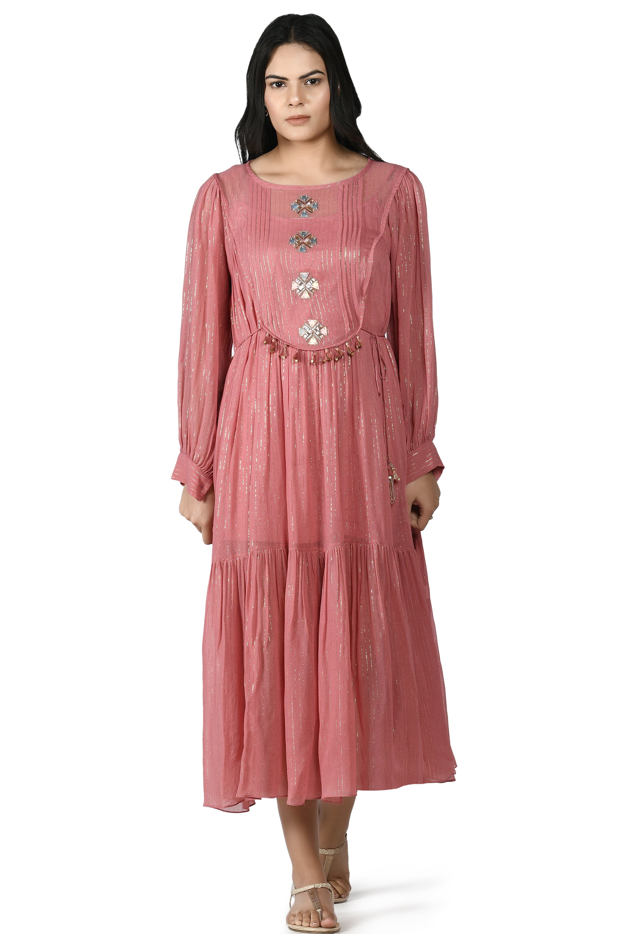 LUREX FLARED DRESS