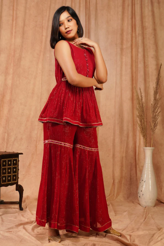 Vivaha Sharara Lurex Set | Lurex Sharara Set for Women