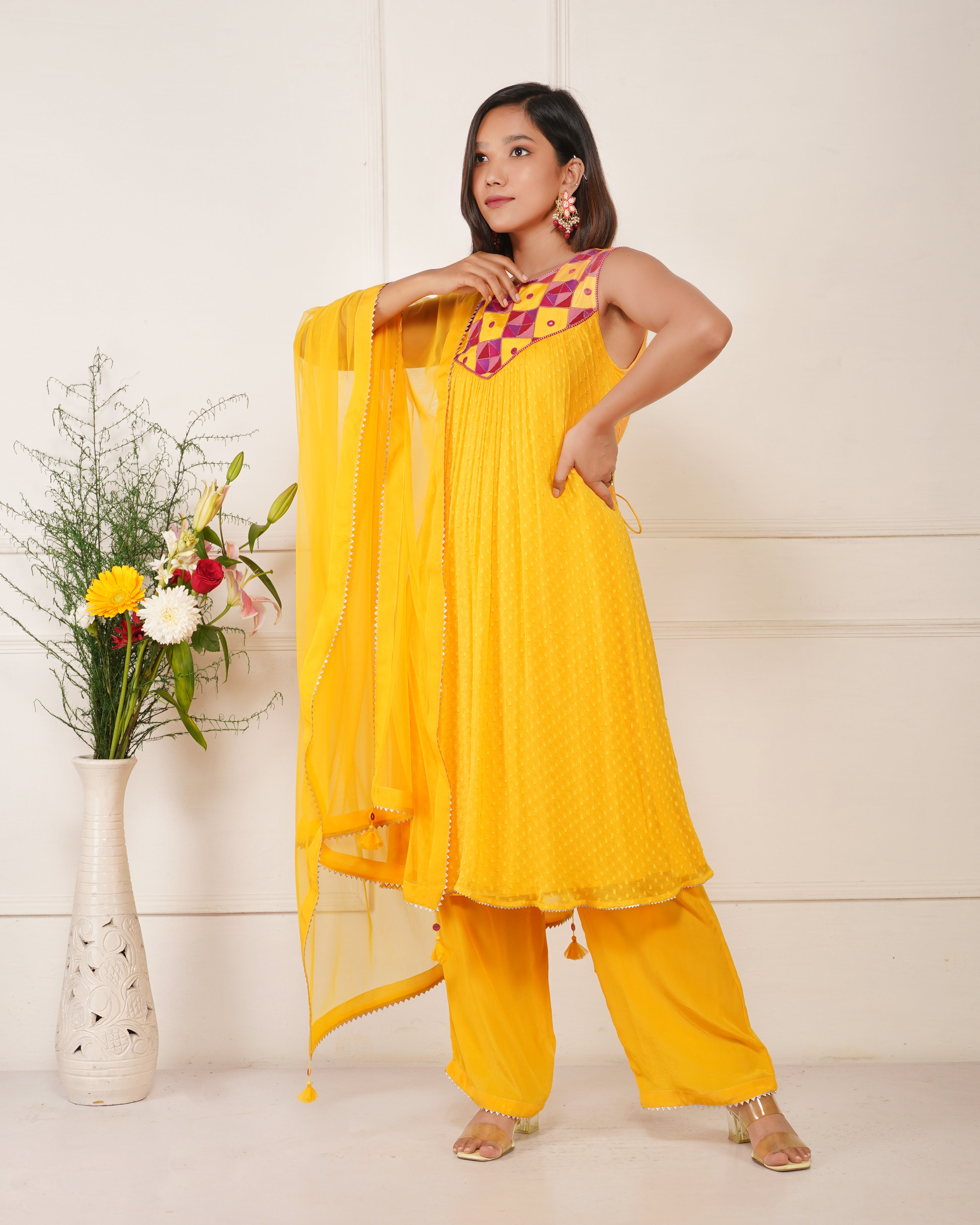 Saga Phulkari Kurta Set | Phulkari Women Kurta Set