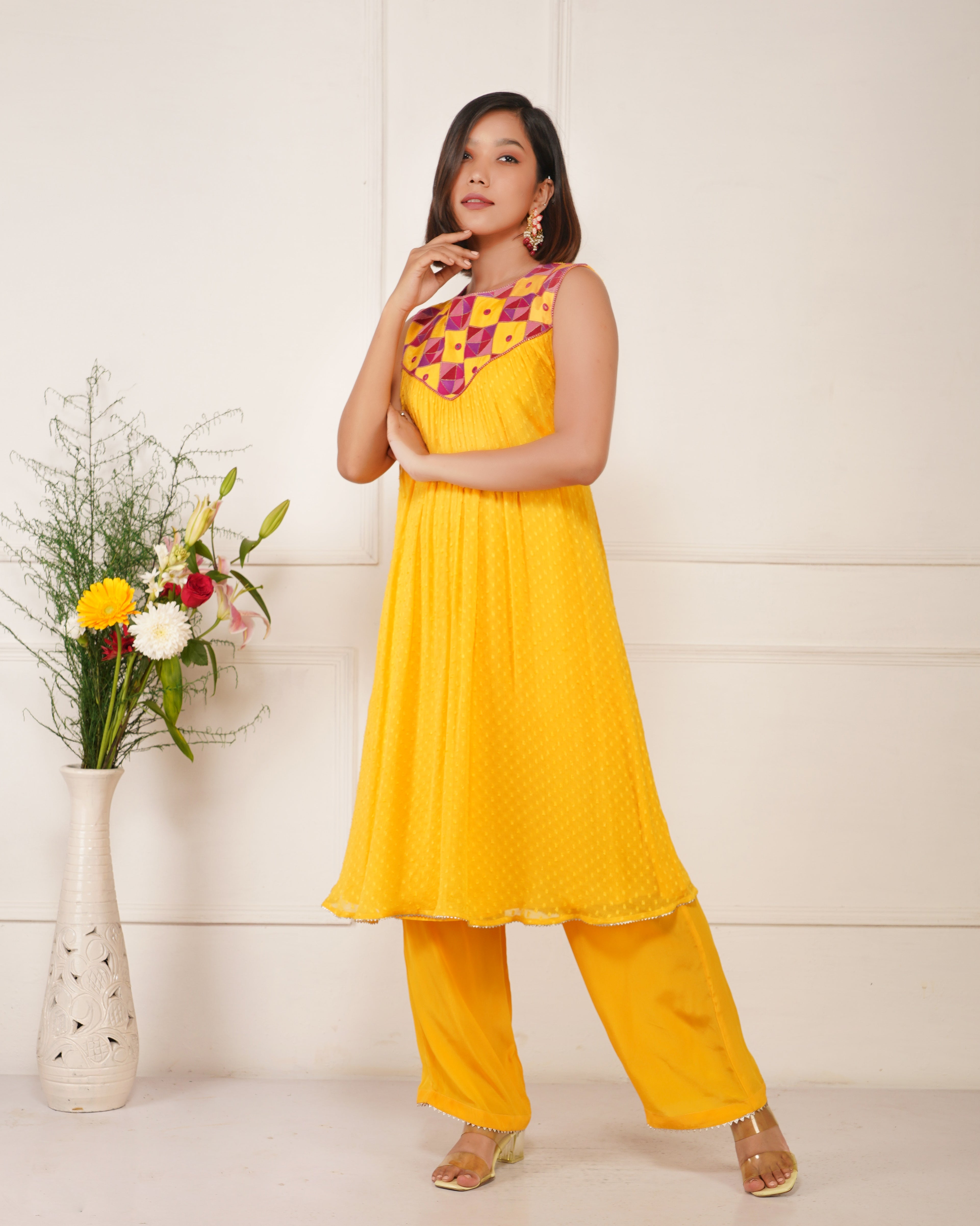 Saga Phulkari Kurta Set | Phulkari Women Kurta Set