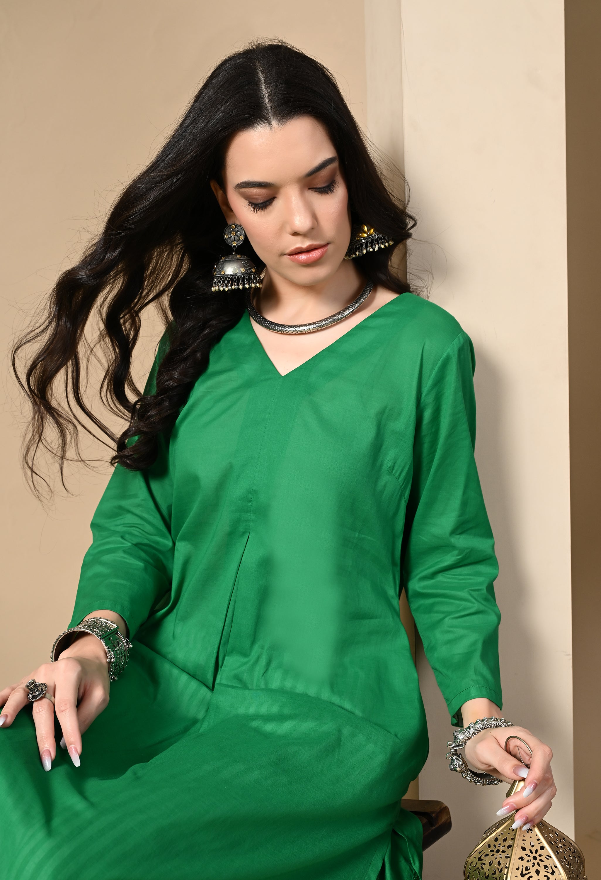 STRIPE BLOCK KURTA SET