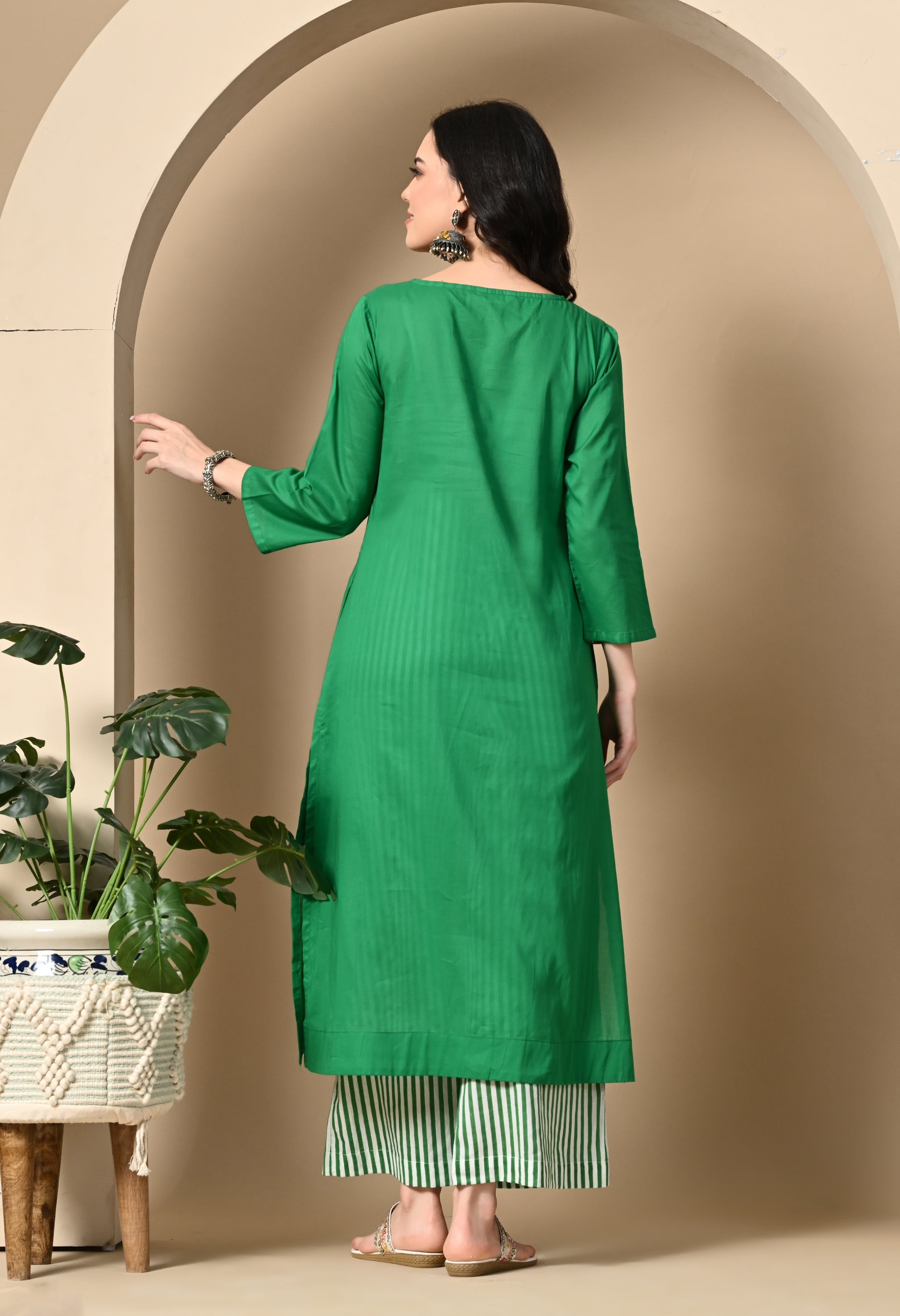 STRIPE BLOCK KURTA SET