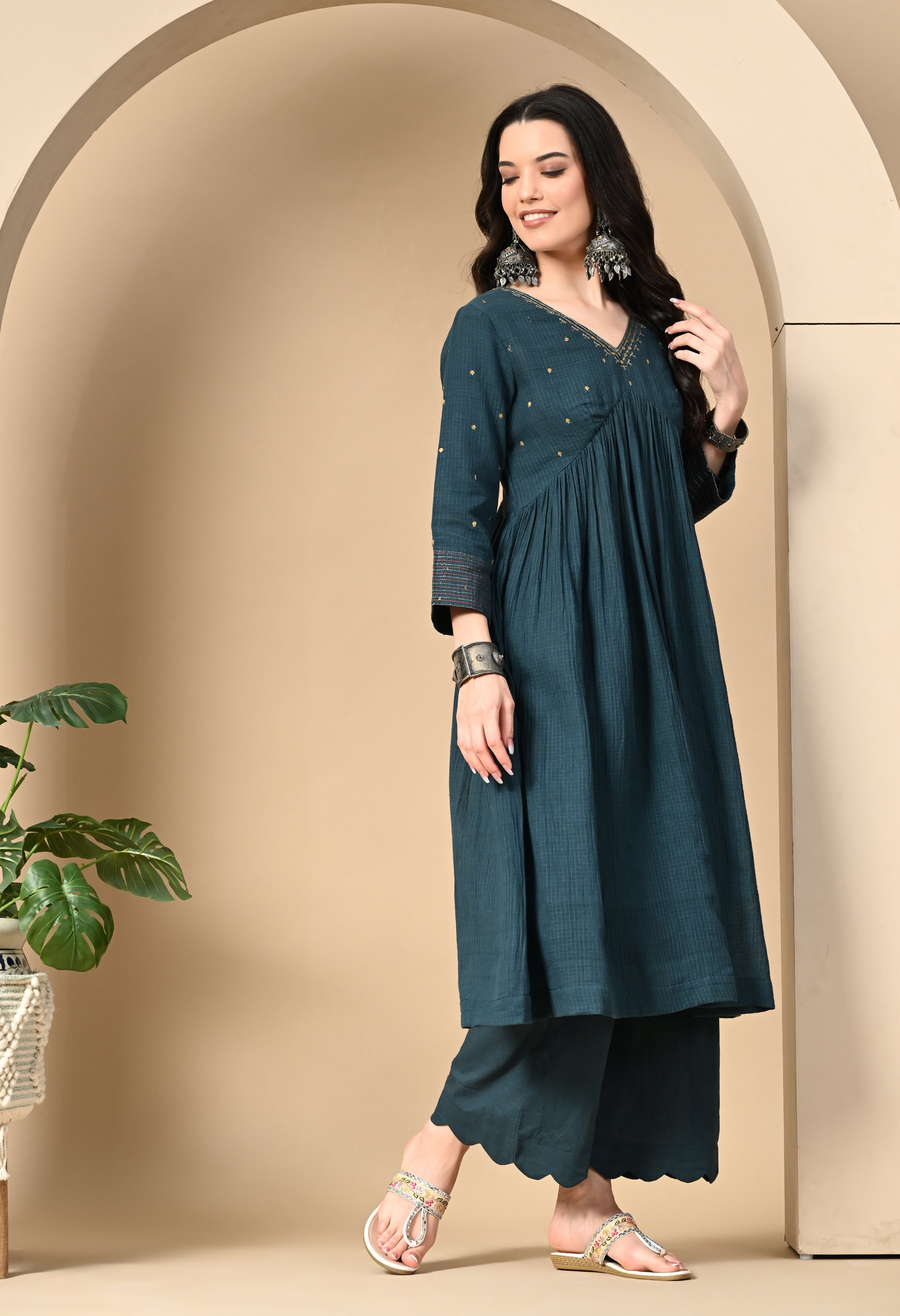 MIDNIGHT BLUE DORIYA KURTA SET