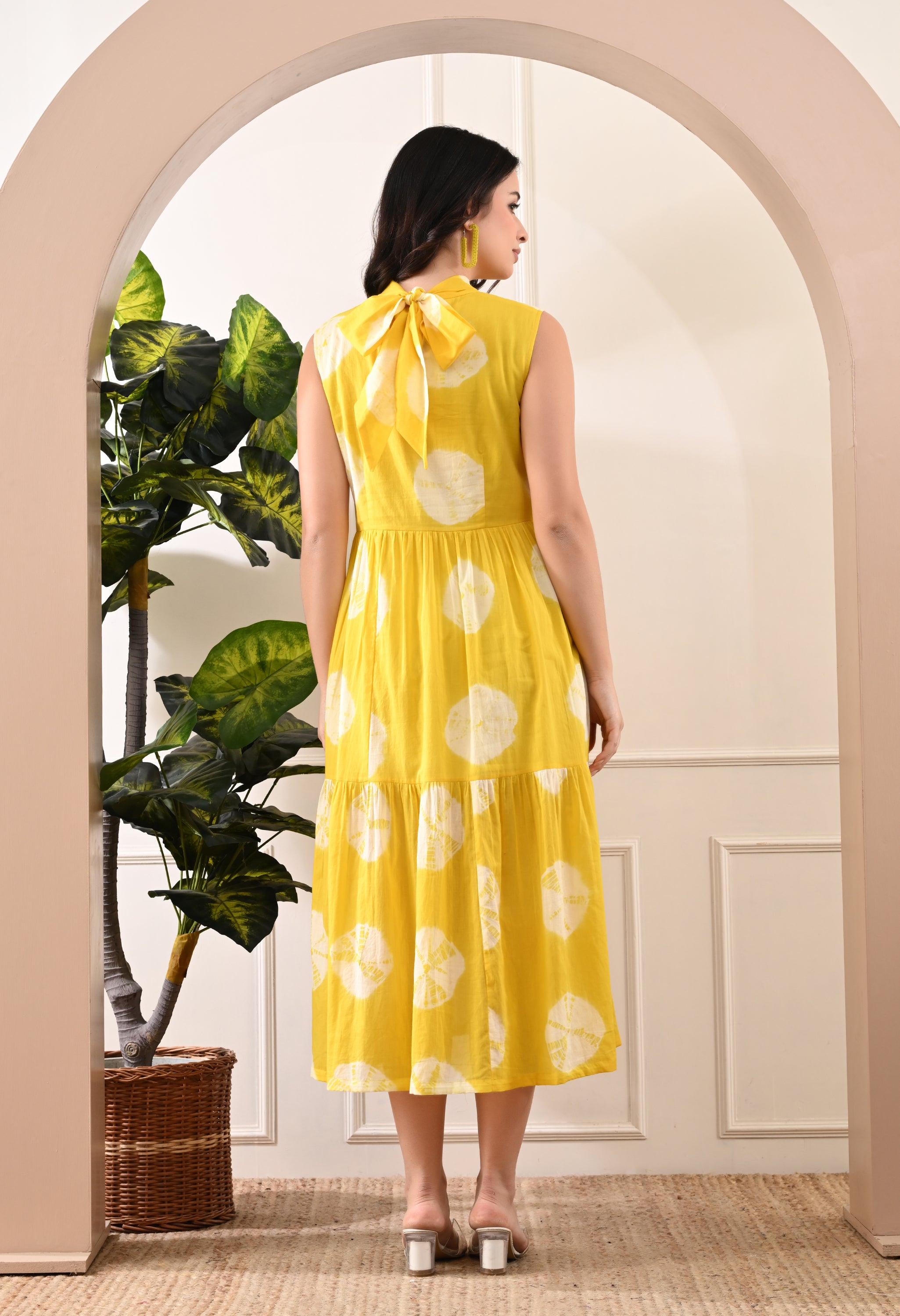 MOON HANDBLOCK COTTON DRESS