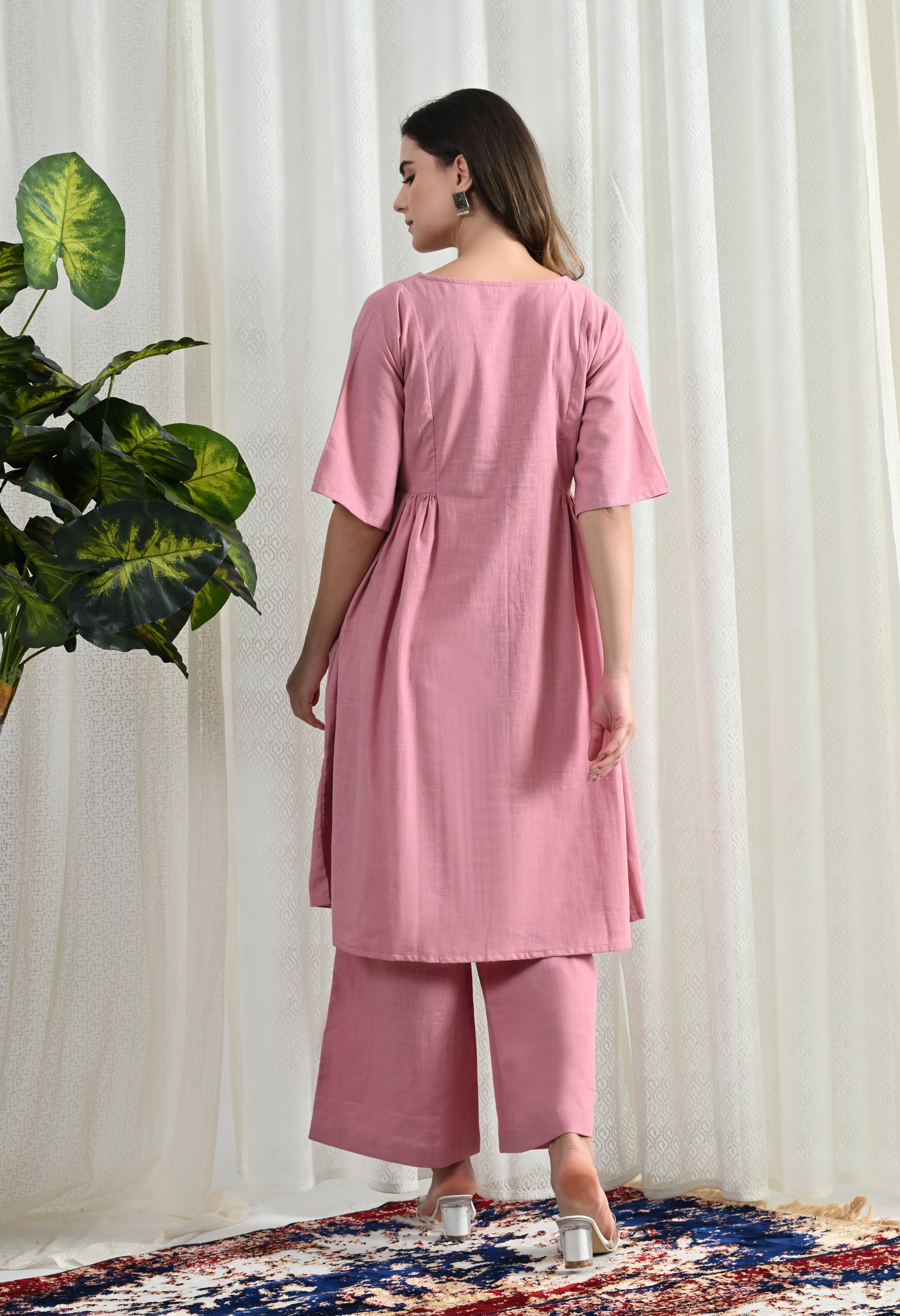 SIDE GATHER COTTON KURTA SET