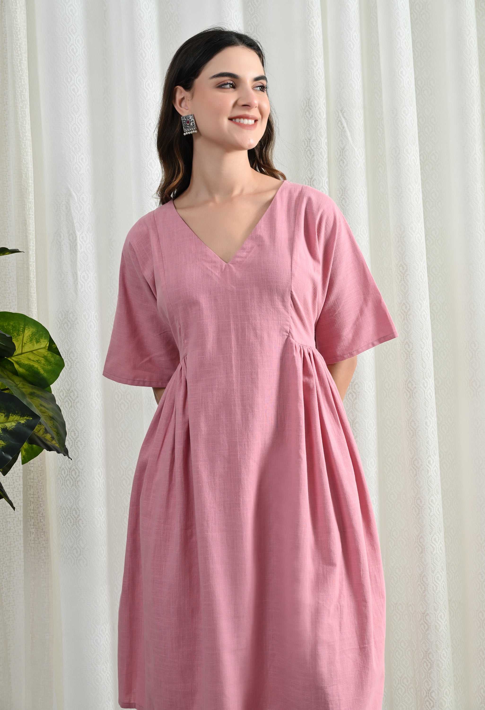 SIDE GATHER COTTON KURTA SET