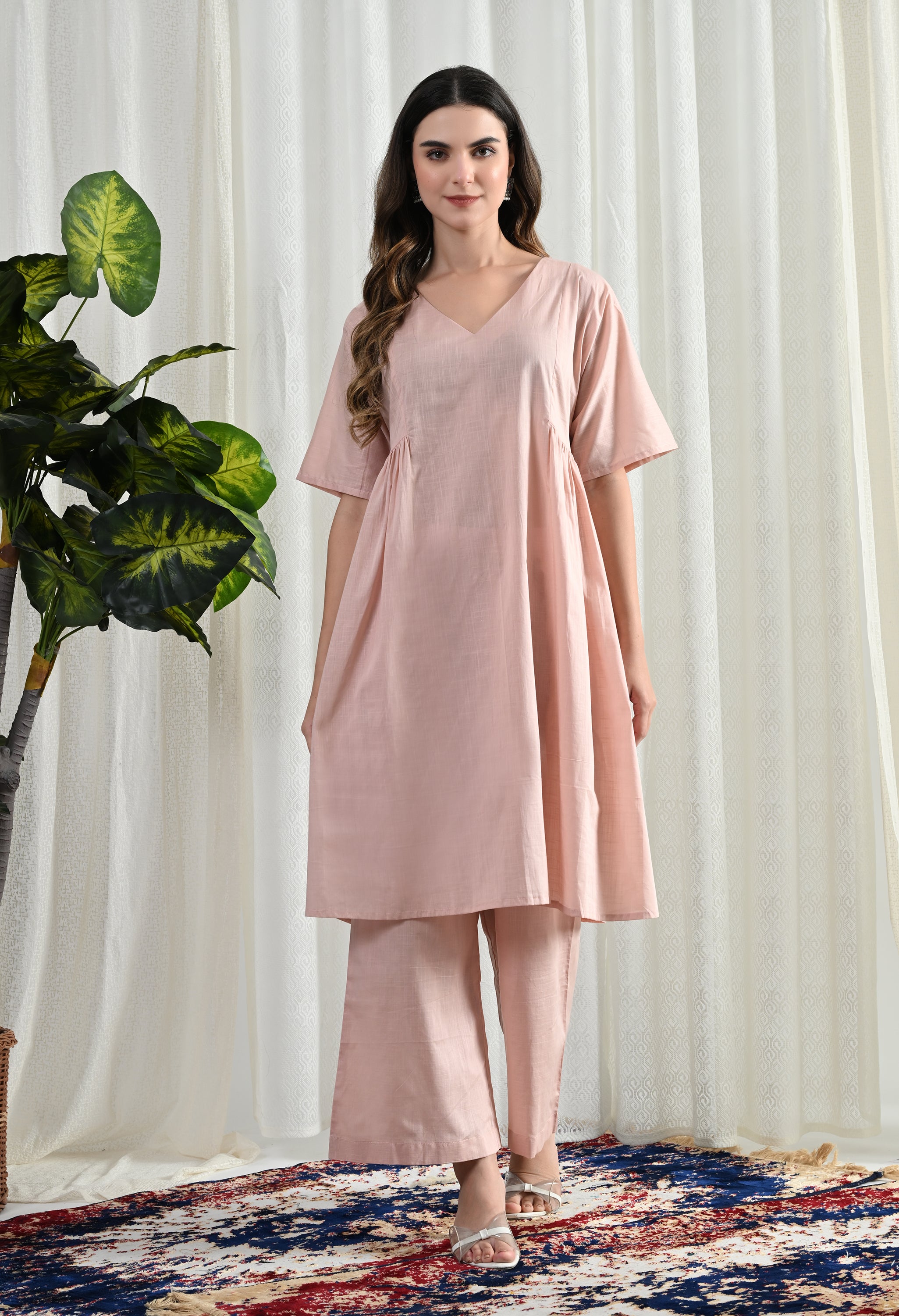BLUSH RUSH COTTON KURTA SET
