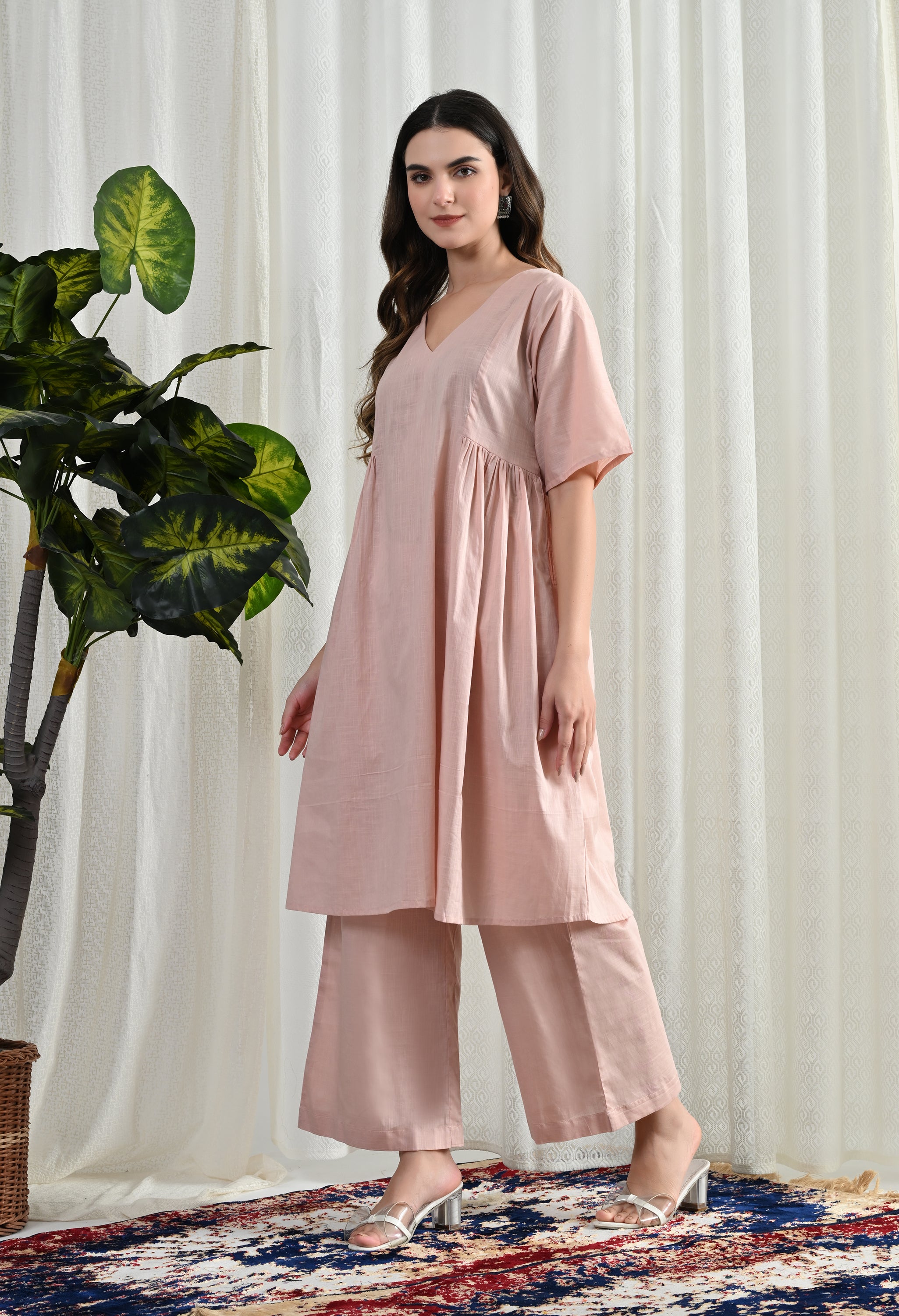 BLUSH RUSH COTTON KURTA SET
