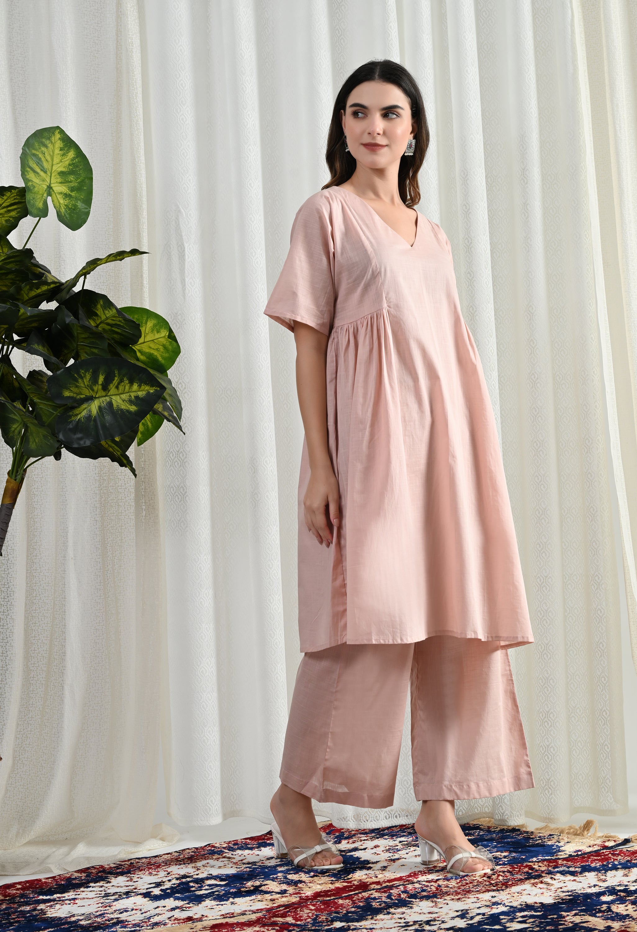 BLUSH RUSH COTTON KURTA SET