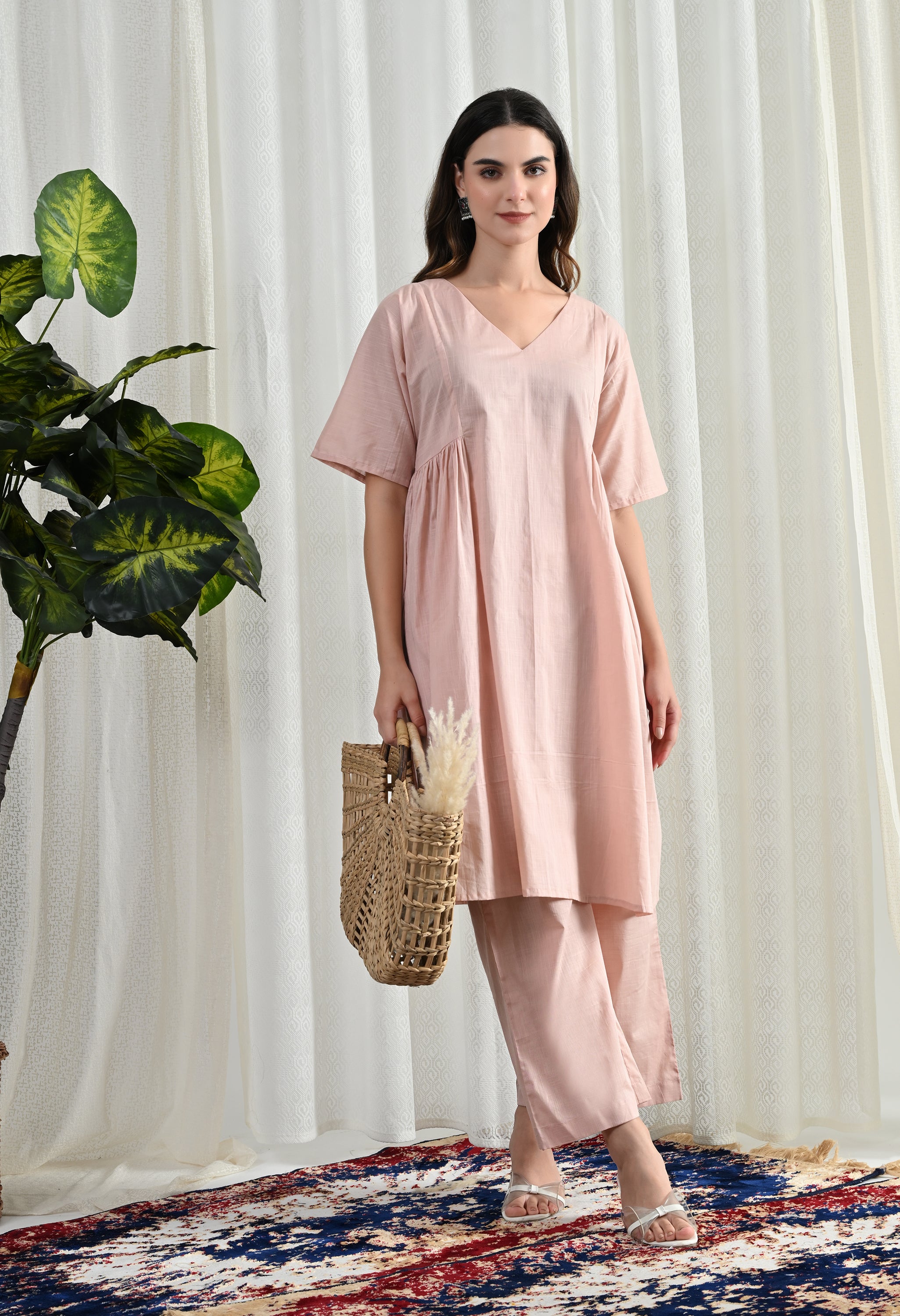BLUSH RUSH COTTON KURTA SET