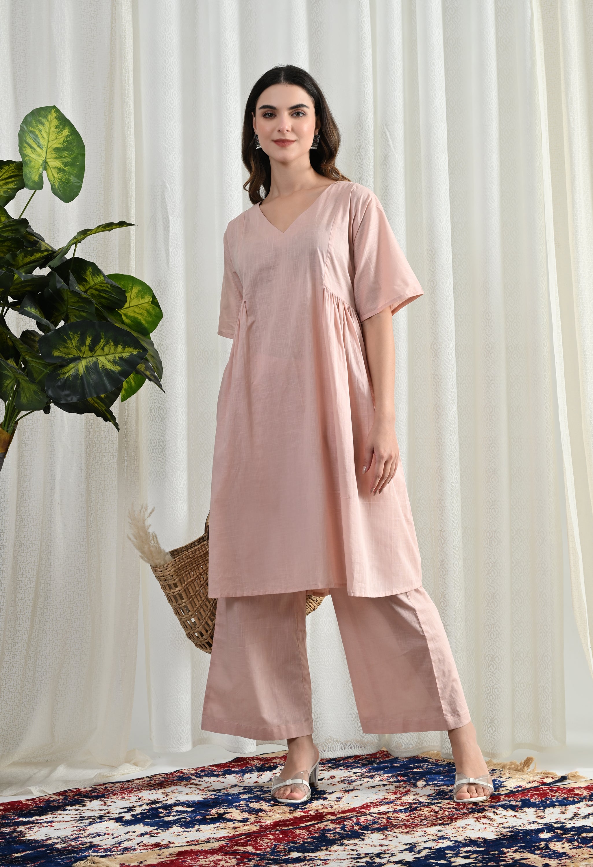 BLUSH RUSH COTTON KURTA SET