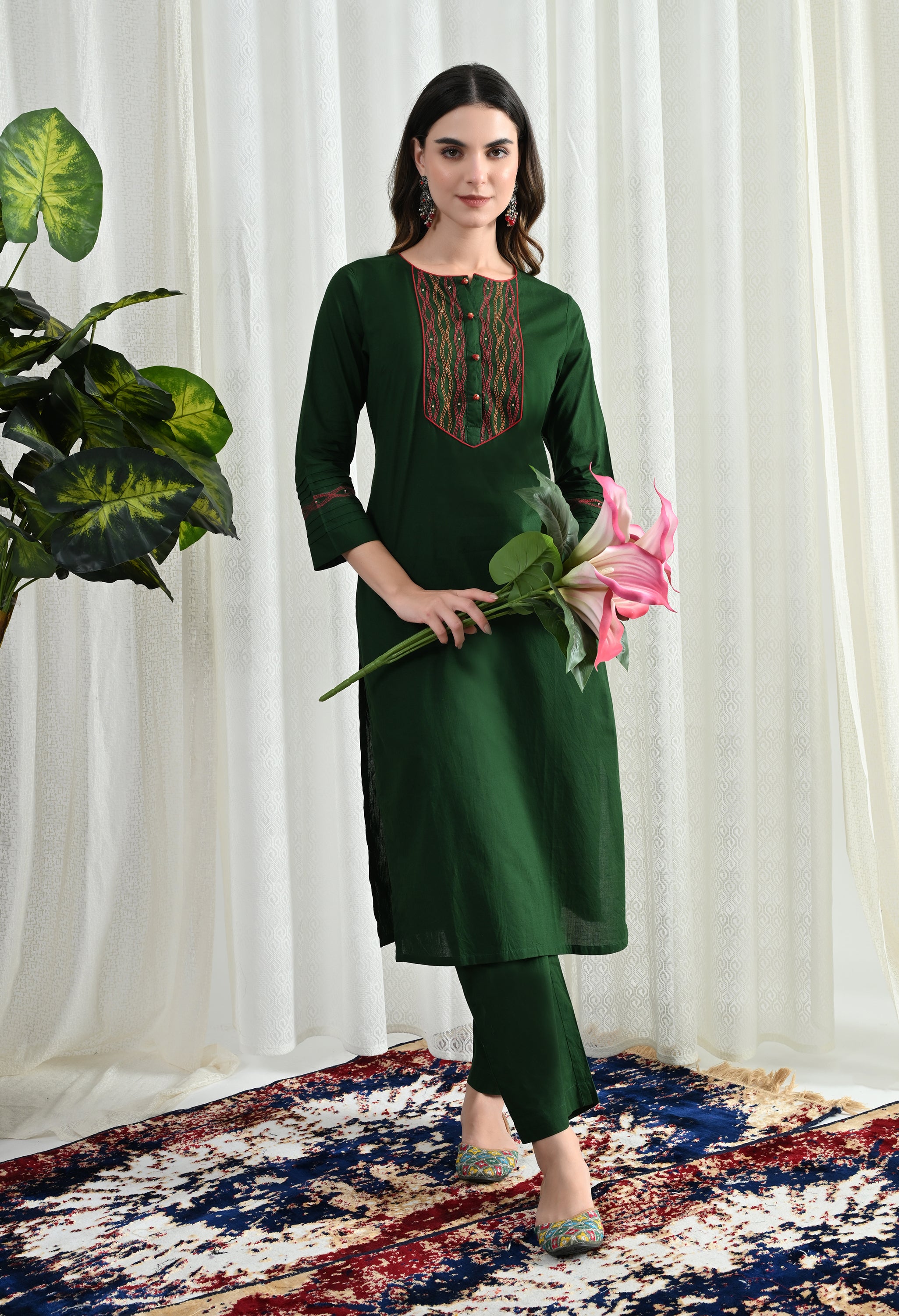 MISTI KANTHA EMBROIDERY KURTA SET