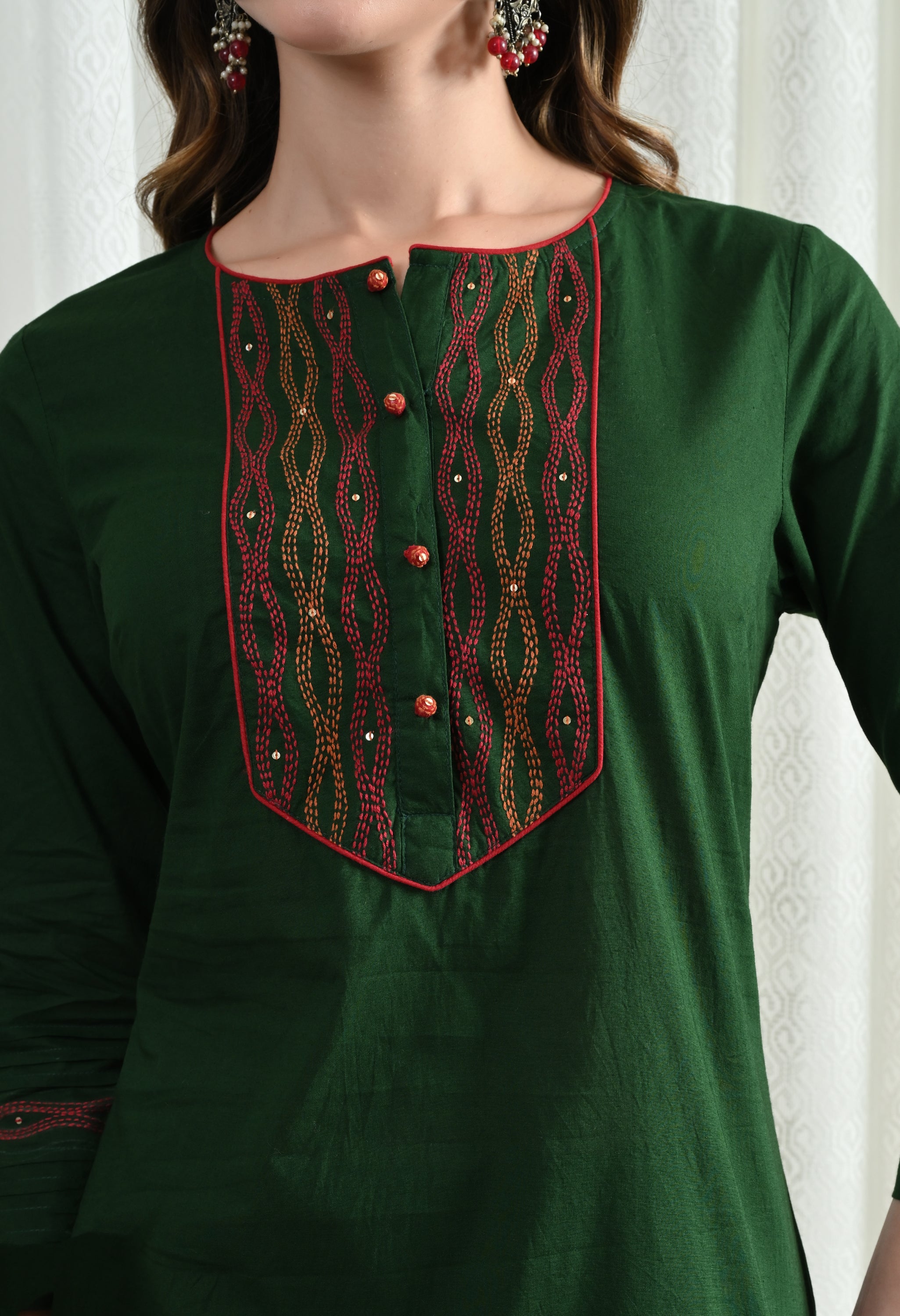 MISTI KANTHA EMBROIDERY KURTA SET