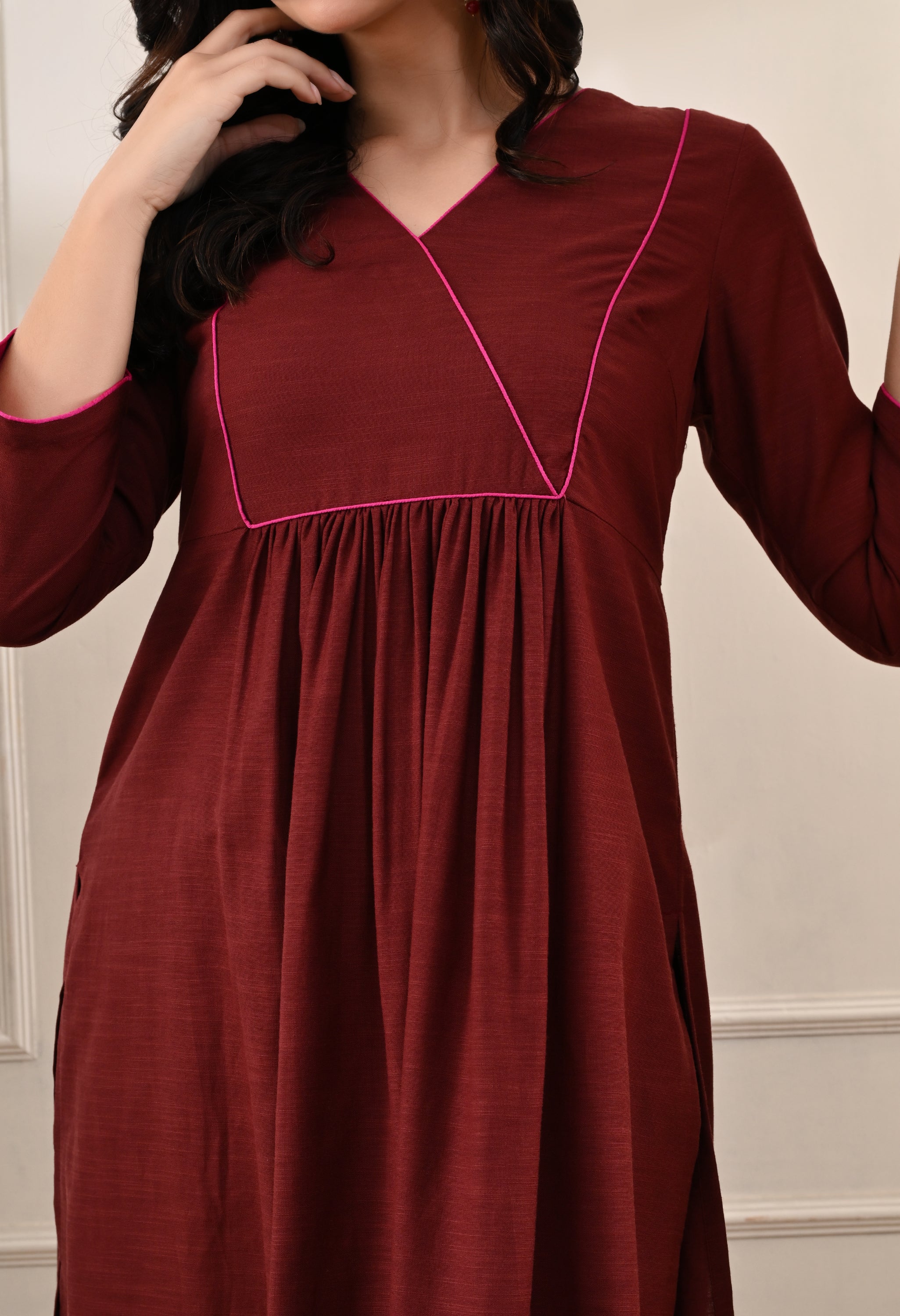 COCO BROWN FLARE KURTA SET