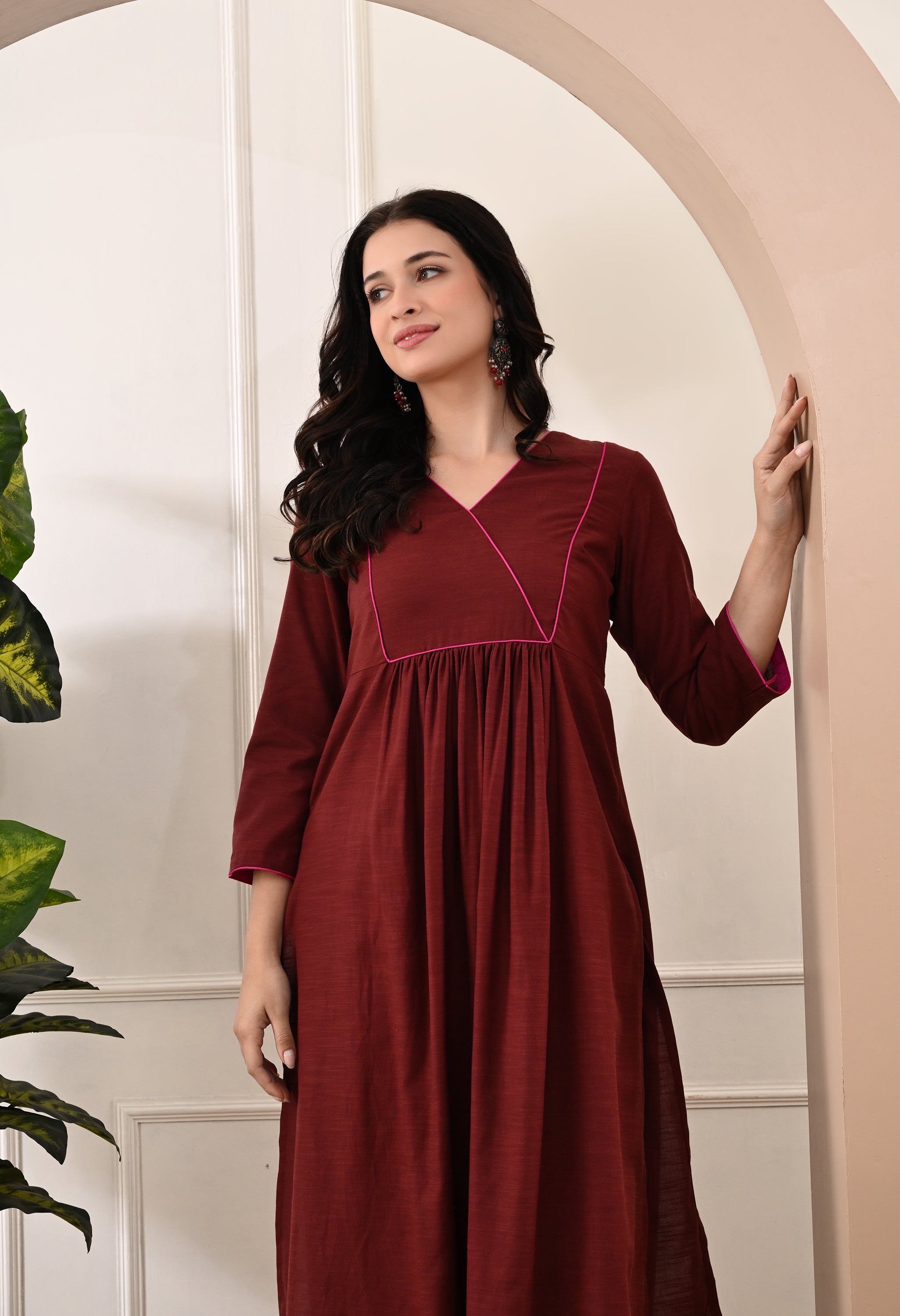 COCO BROWN FLARE KURTA SET