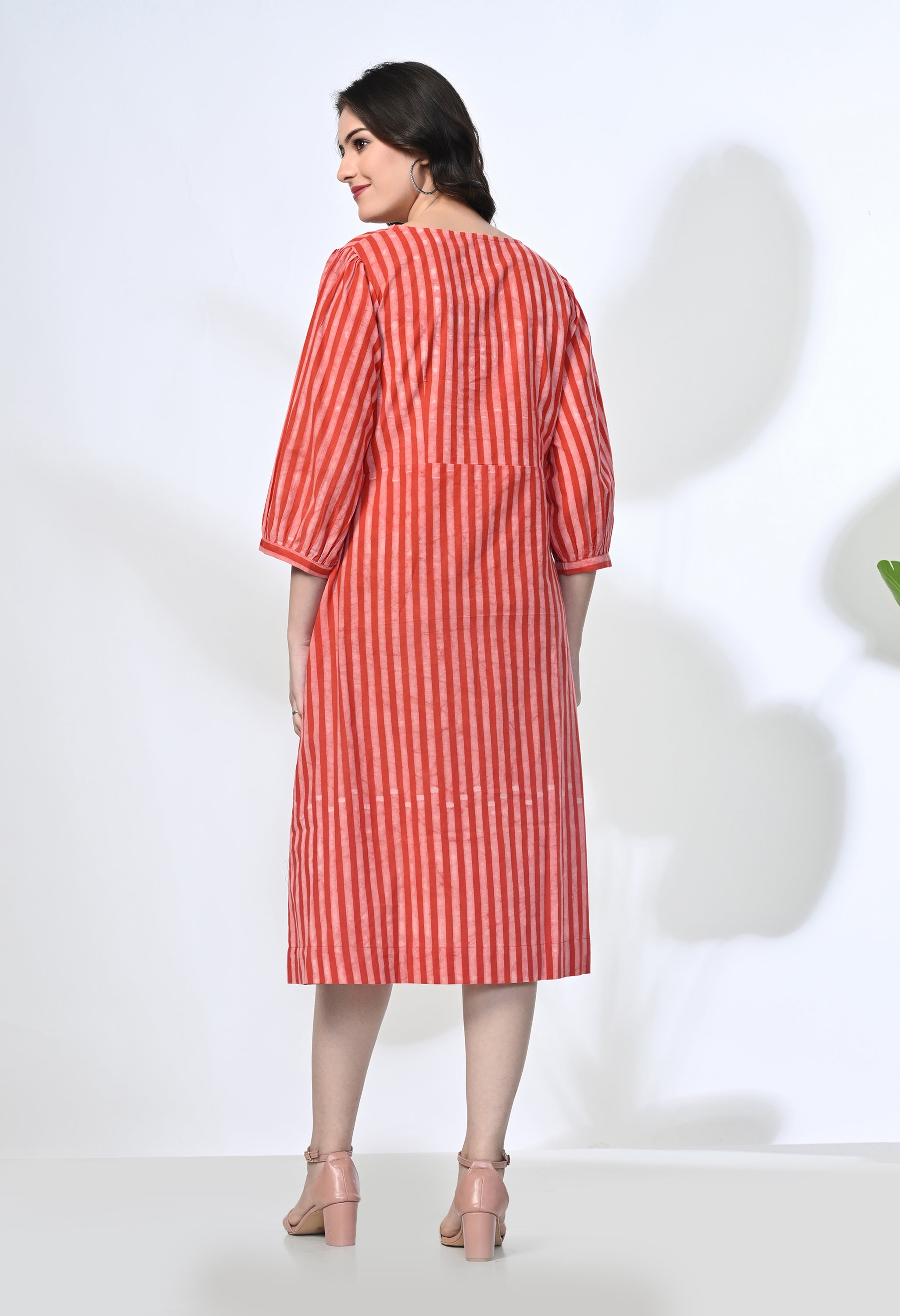 Redline Handblock Pure Cotton Dress | Hand Block Printed Cotton Dress
