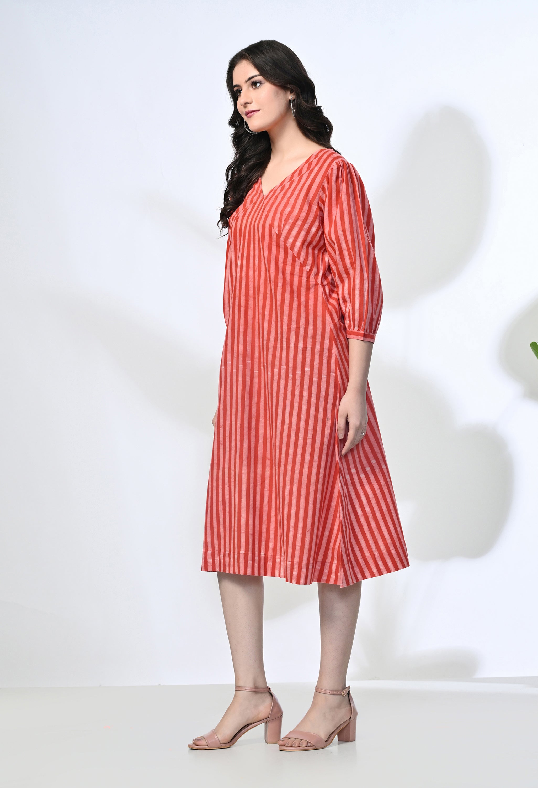 Redline Handblock Pure Cotton Dress | Hand Block Printed Cotton Dress