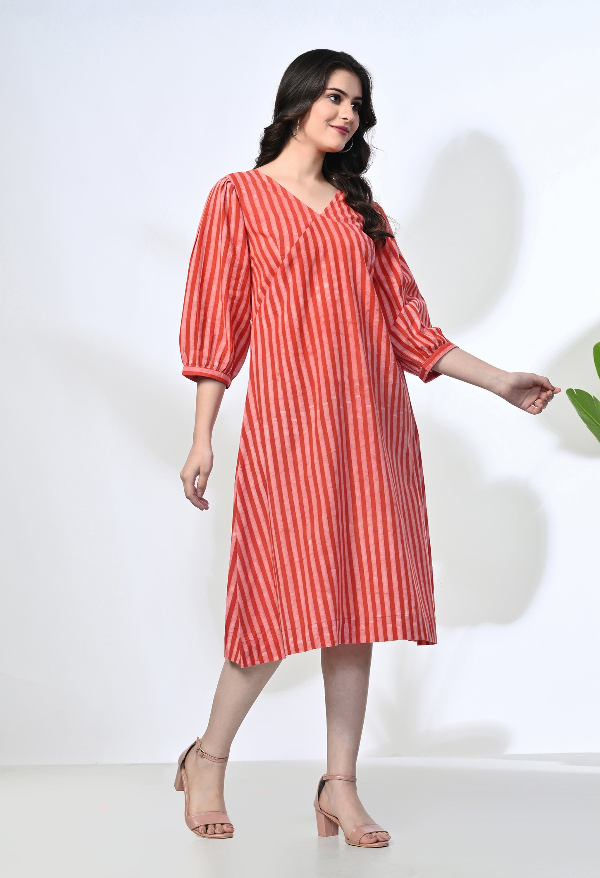 Redline Handblock Pure Cotton Dress | Hand Block Printed Cotton Dress