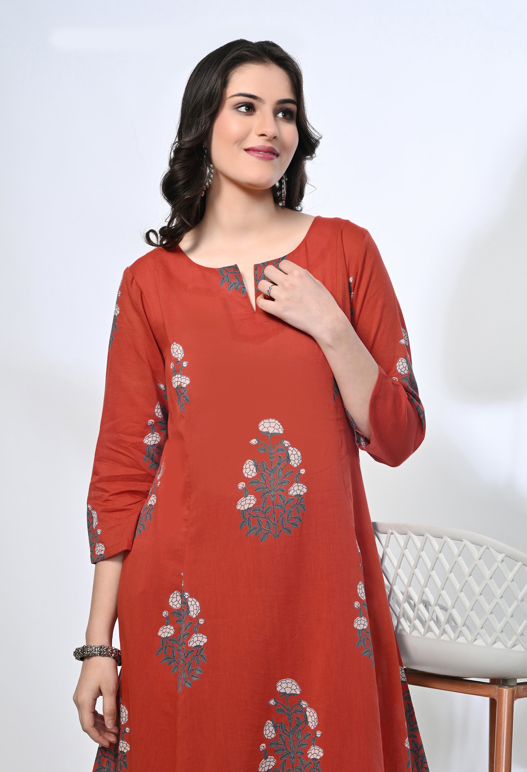 BELLBUTTA HANDBLOCK KURTA SET