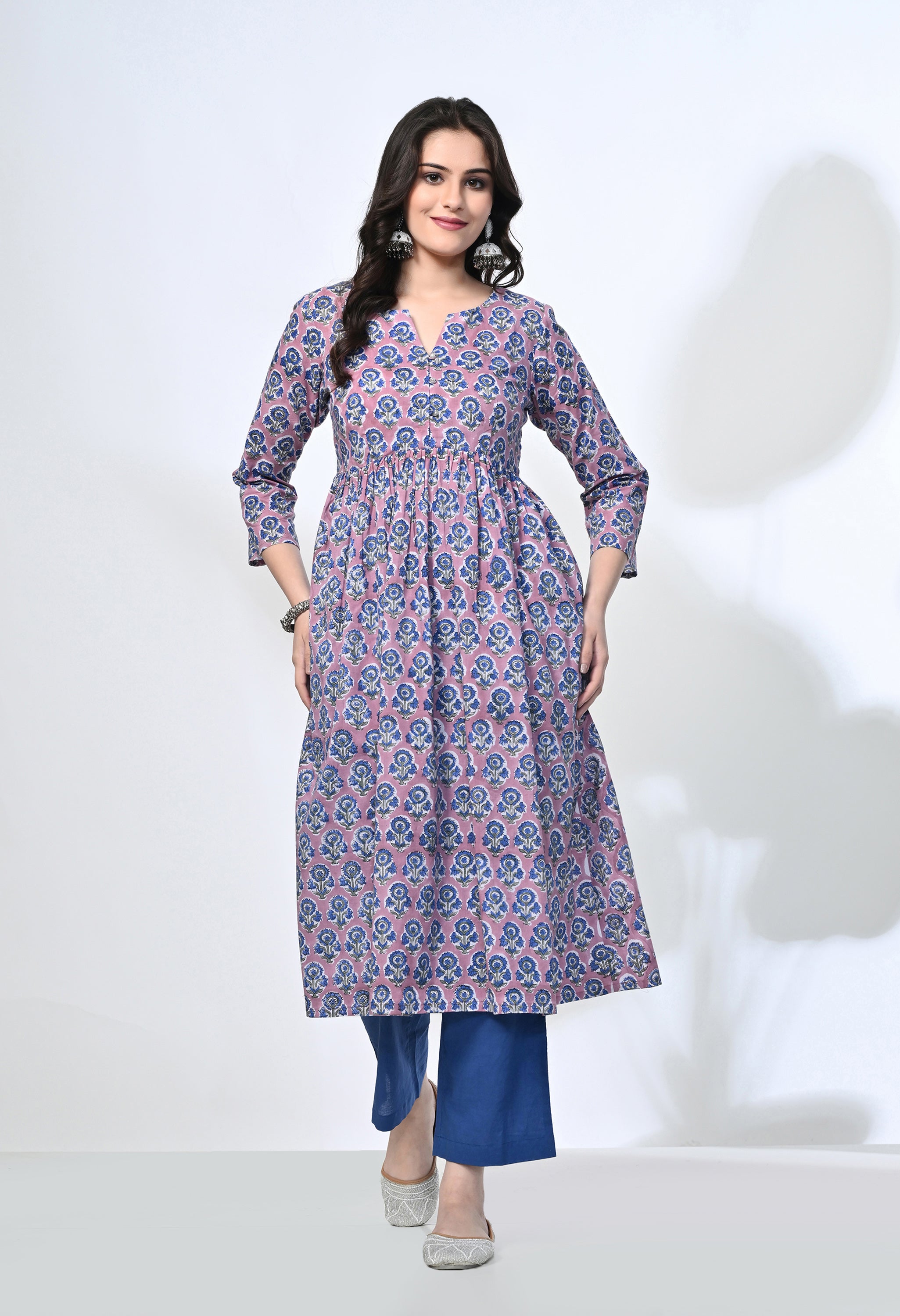 NEEL HANDBLOCK KURTA SET