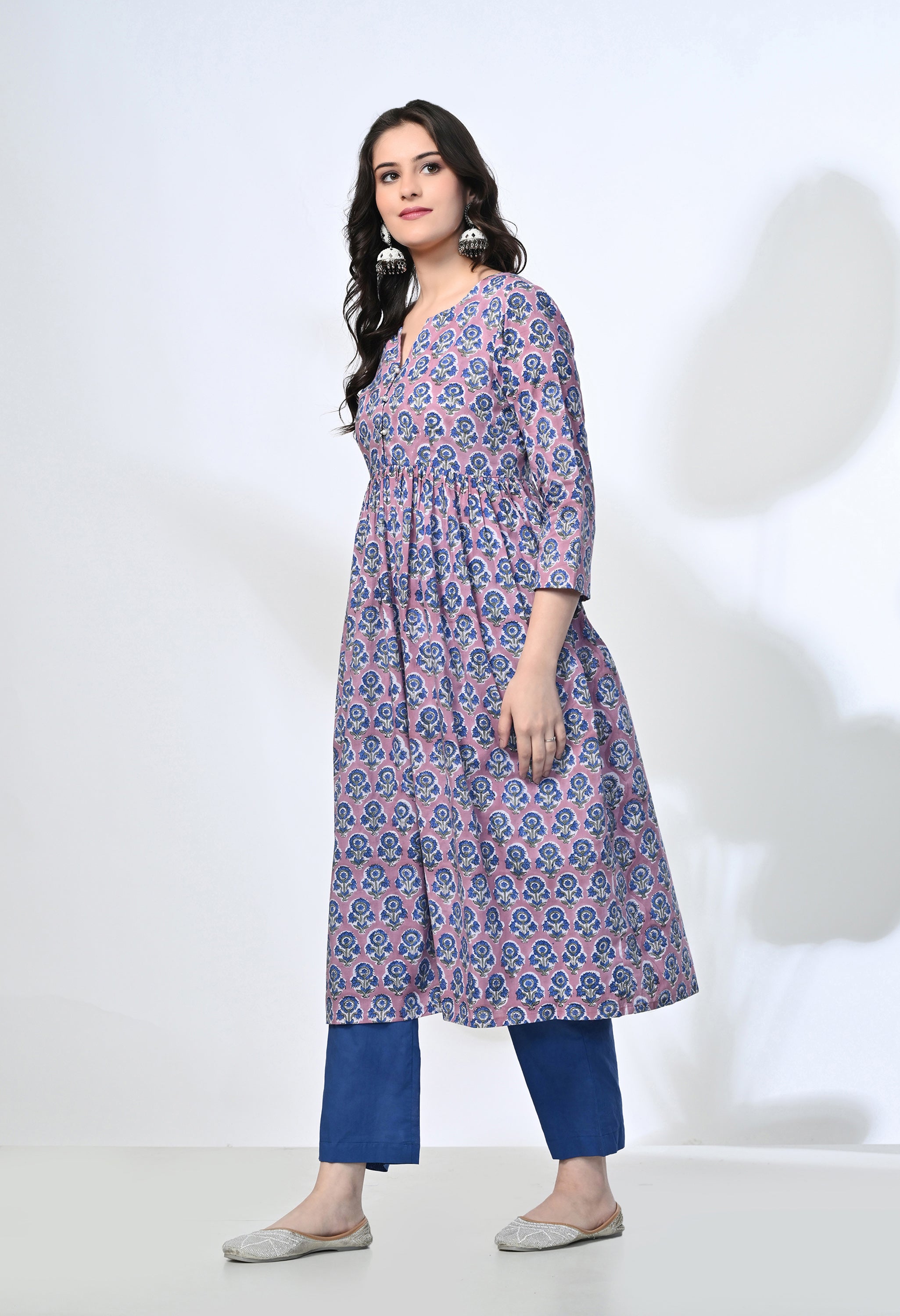 NEEL HANDBLOCK KURTA SET