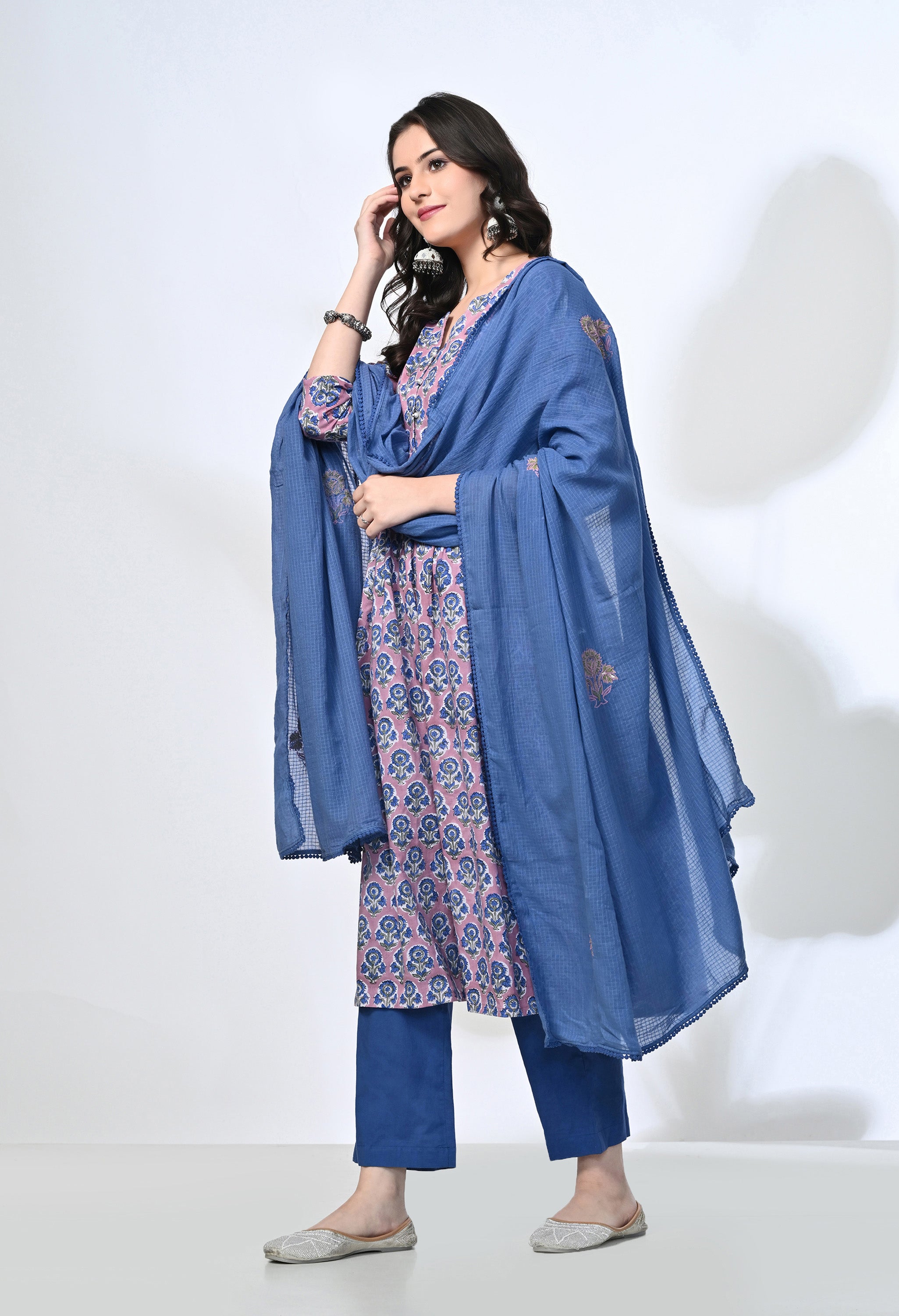 NEEL HANDBLOCK KURTA SET