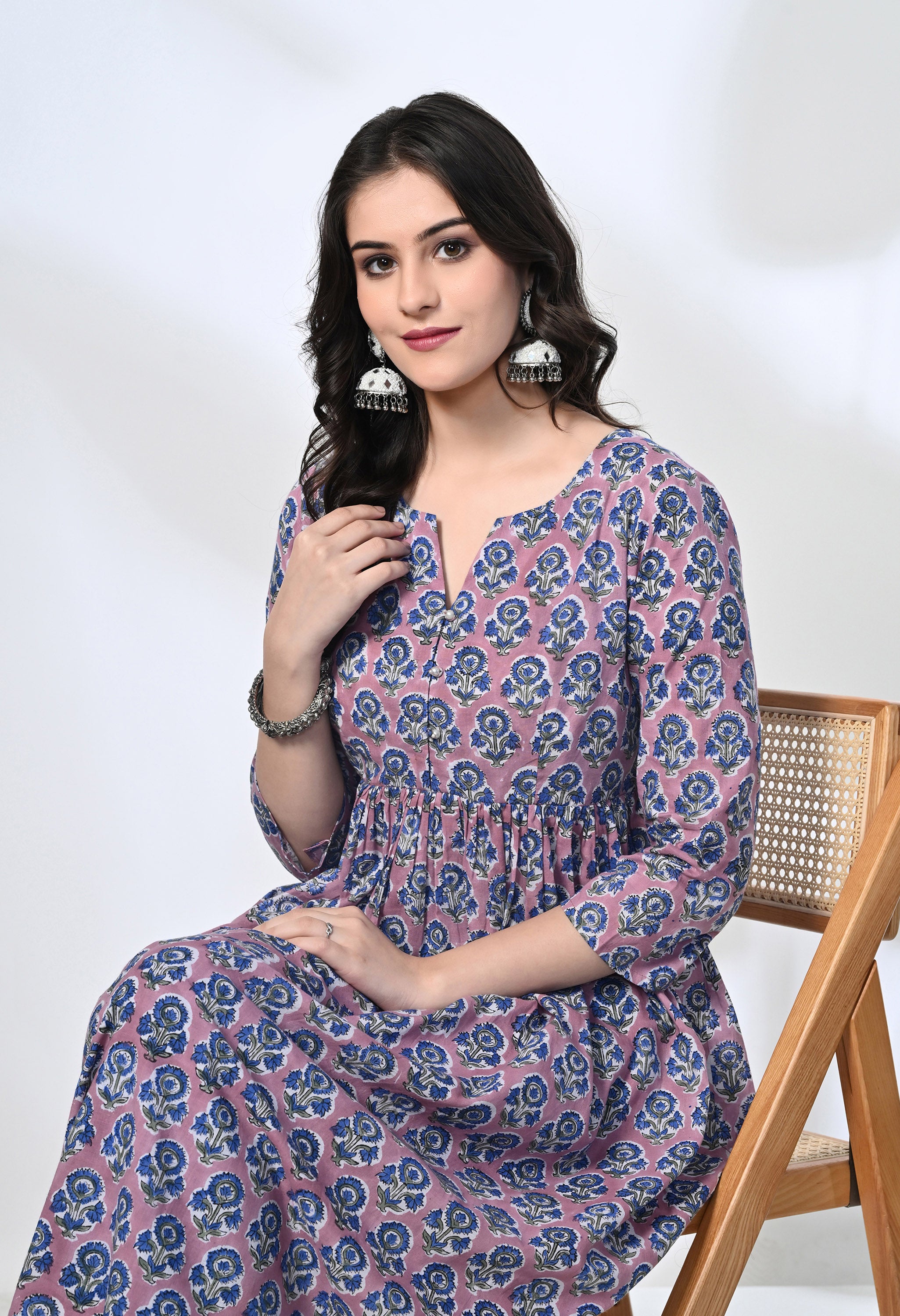 NEEL HANDBLOCK KURTA SET