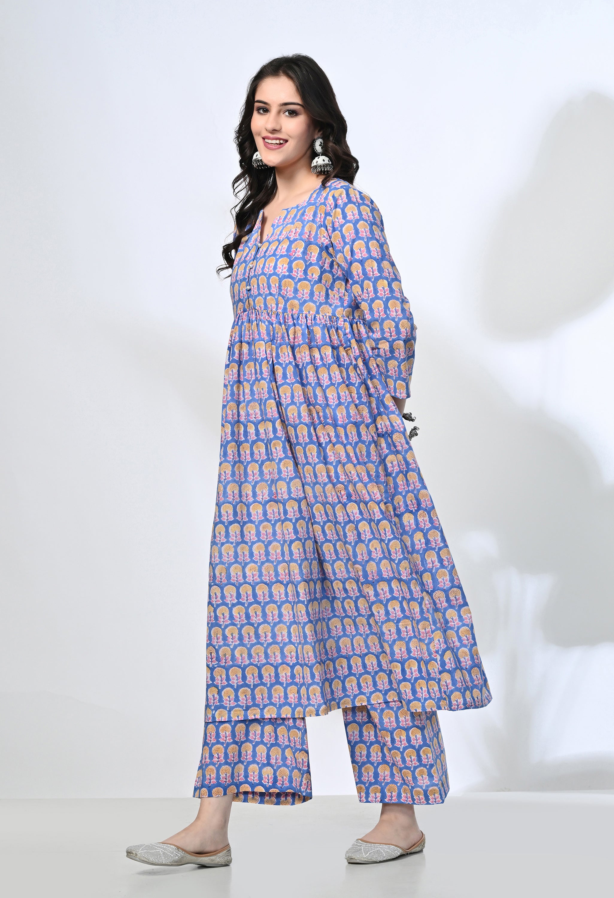 FULWARI HANDBLOCK KURTA SET